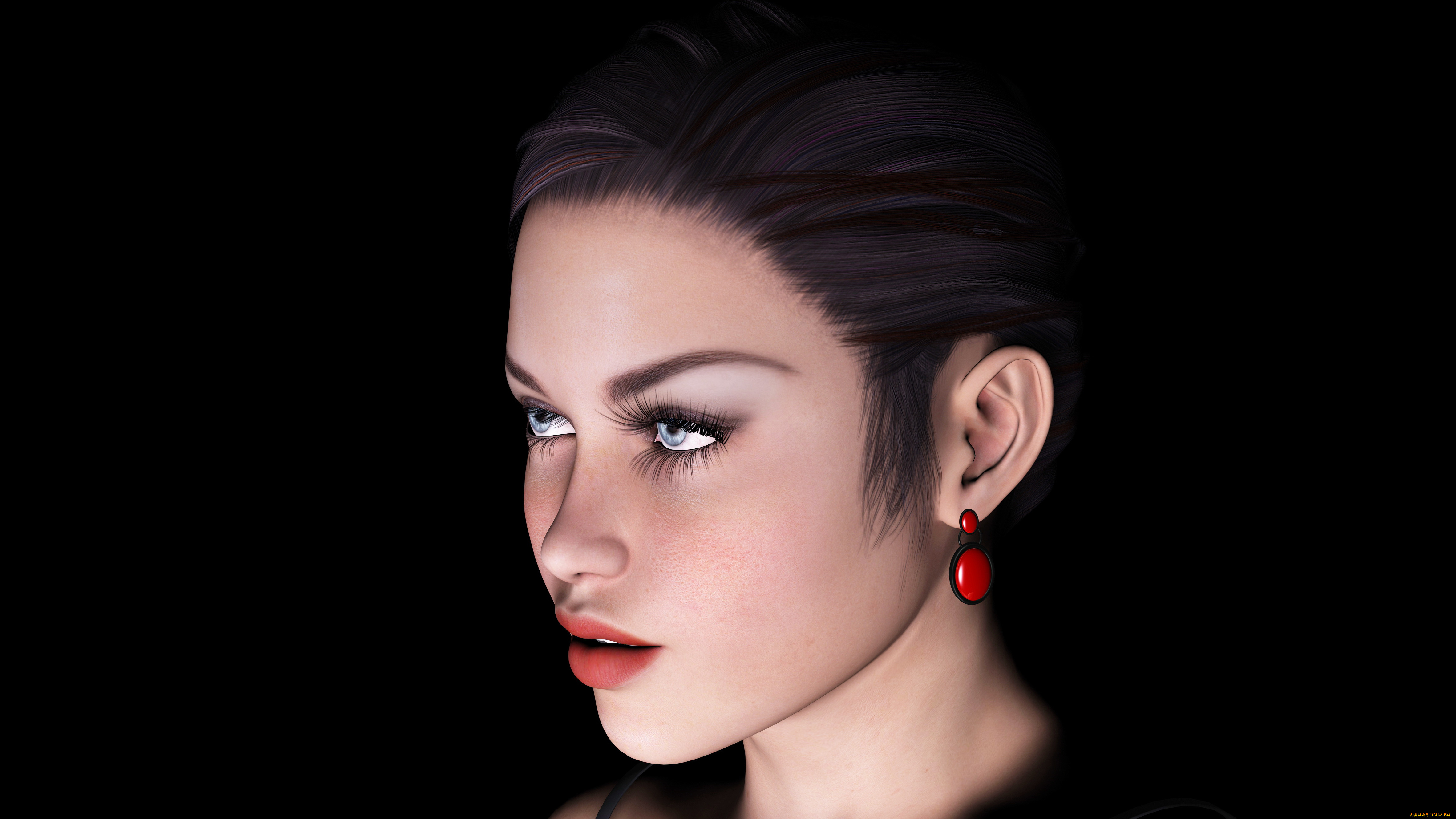 3д, графика, portraits, , портрет, взгляд, девушка, фон