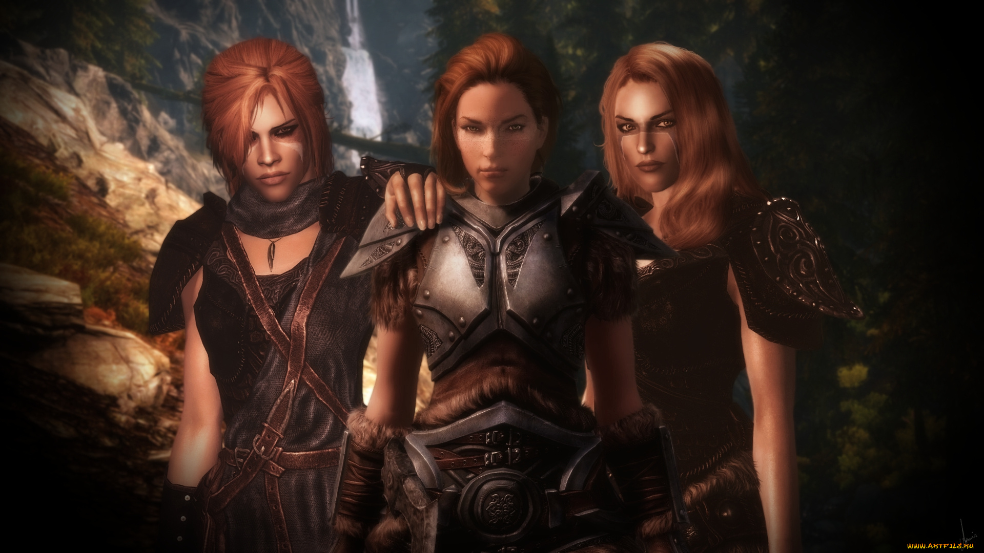 3д, графика, фантазия, , fantasy, фон, девушки, взгляд