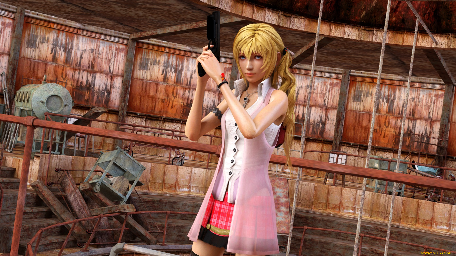 3д, графика, фантазия, , fantasy, фон, взгляд, девушка, оружие