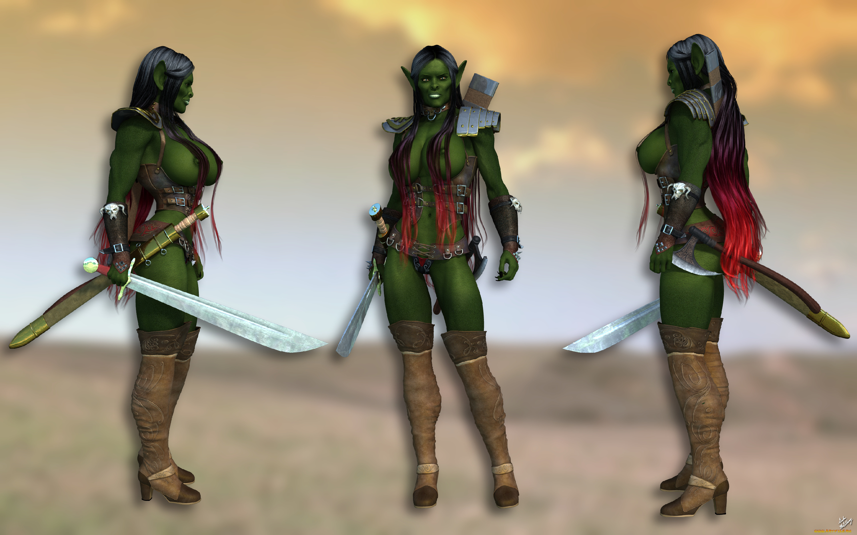 3д, графика, существа, , creatures, оружие, фон, взгляд, халки