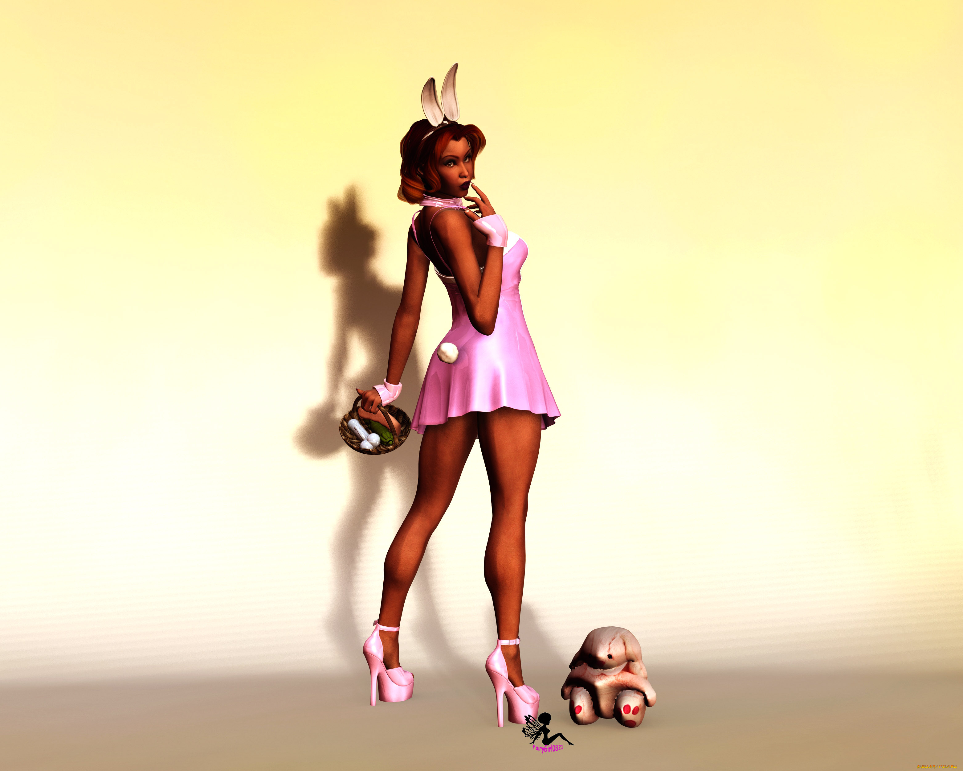 3д, графика, люди, , people, девушка, взгляд, фон