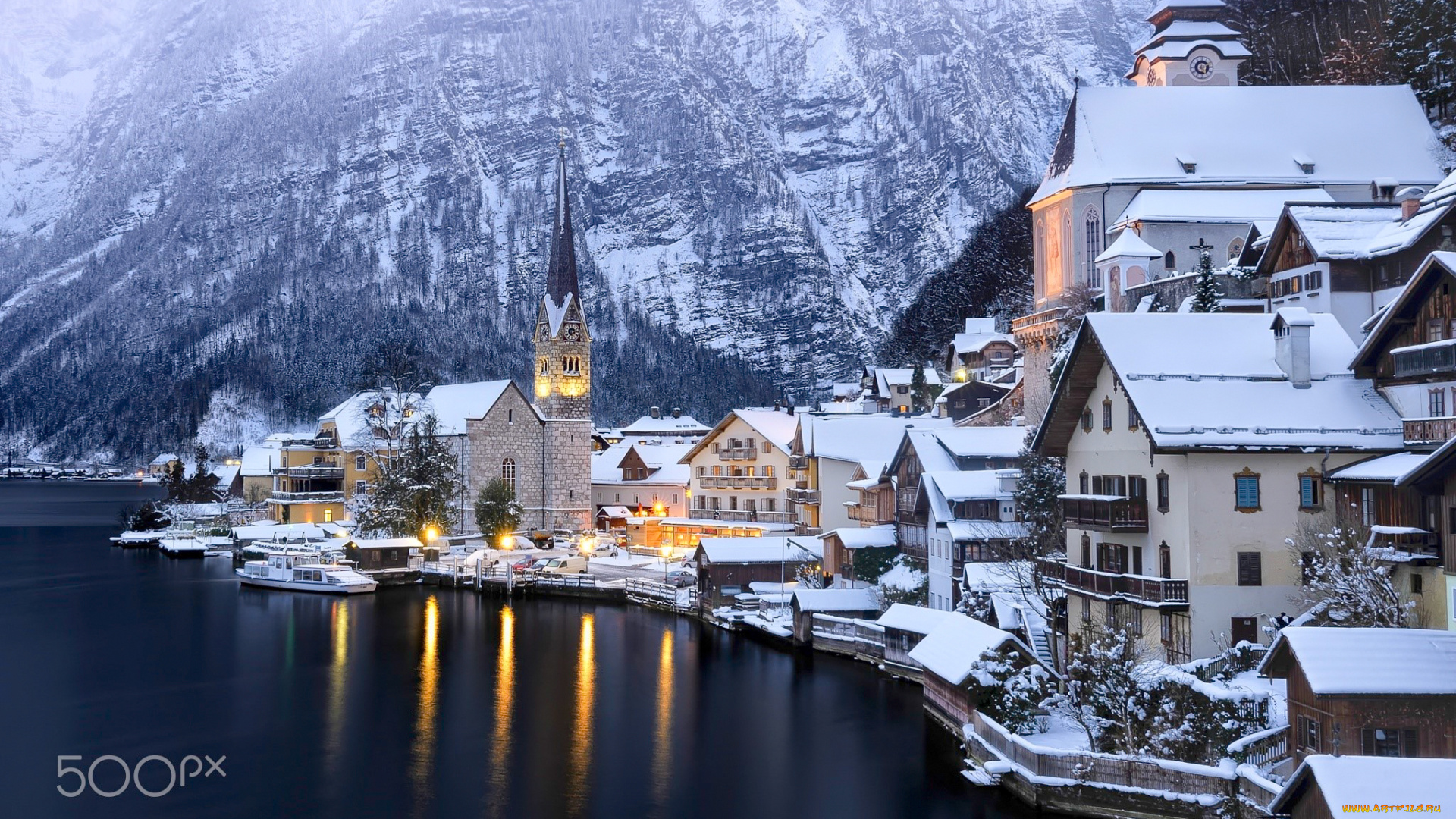 города, -, улицы, , площади, , набережные, зима, горы, озеро, город