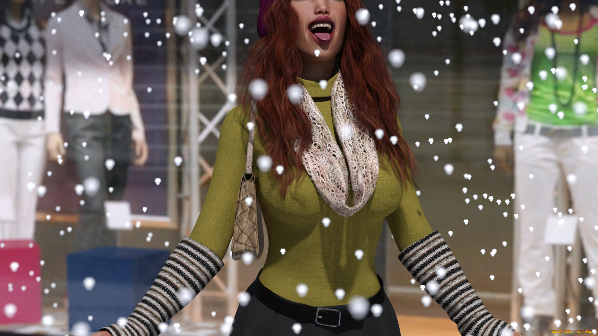 3д, графика, люди, , people, девушка, взгляд, фон