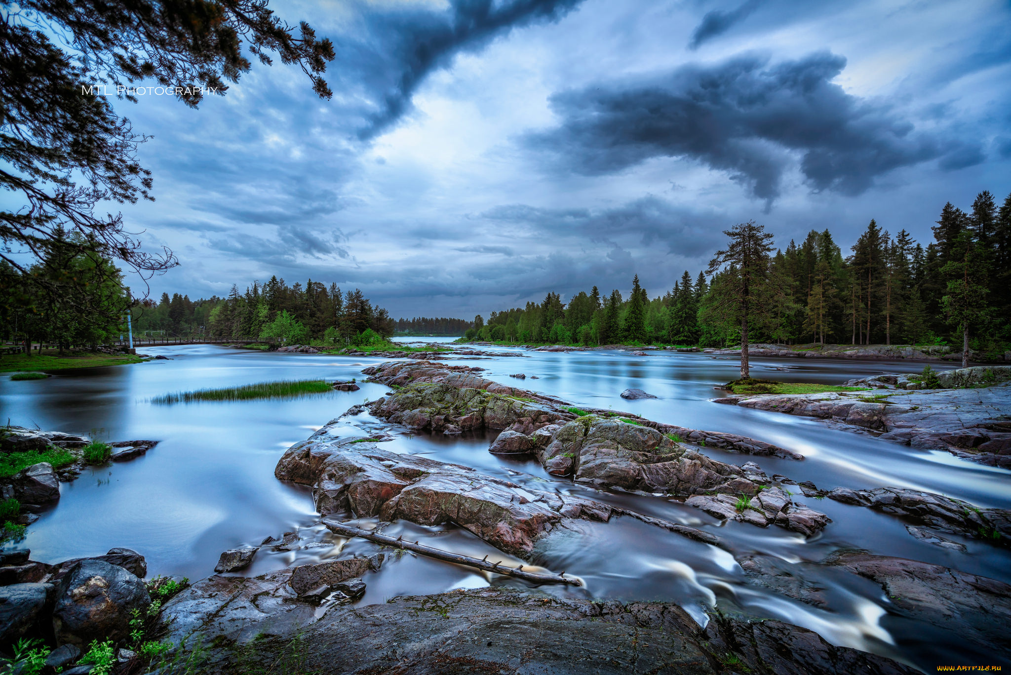 природа, реки, озера, лес, река, облака