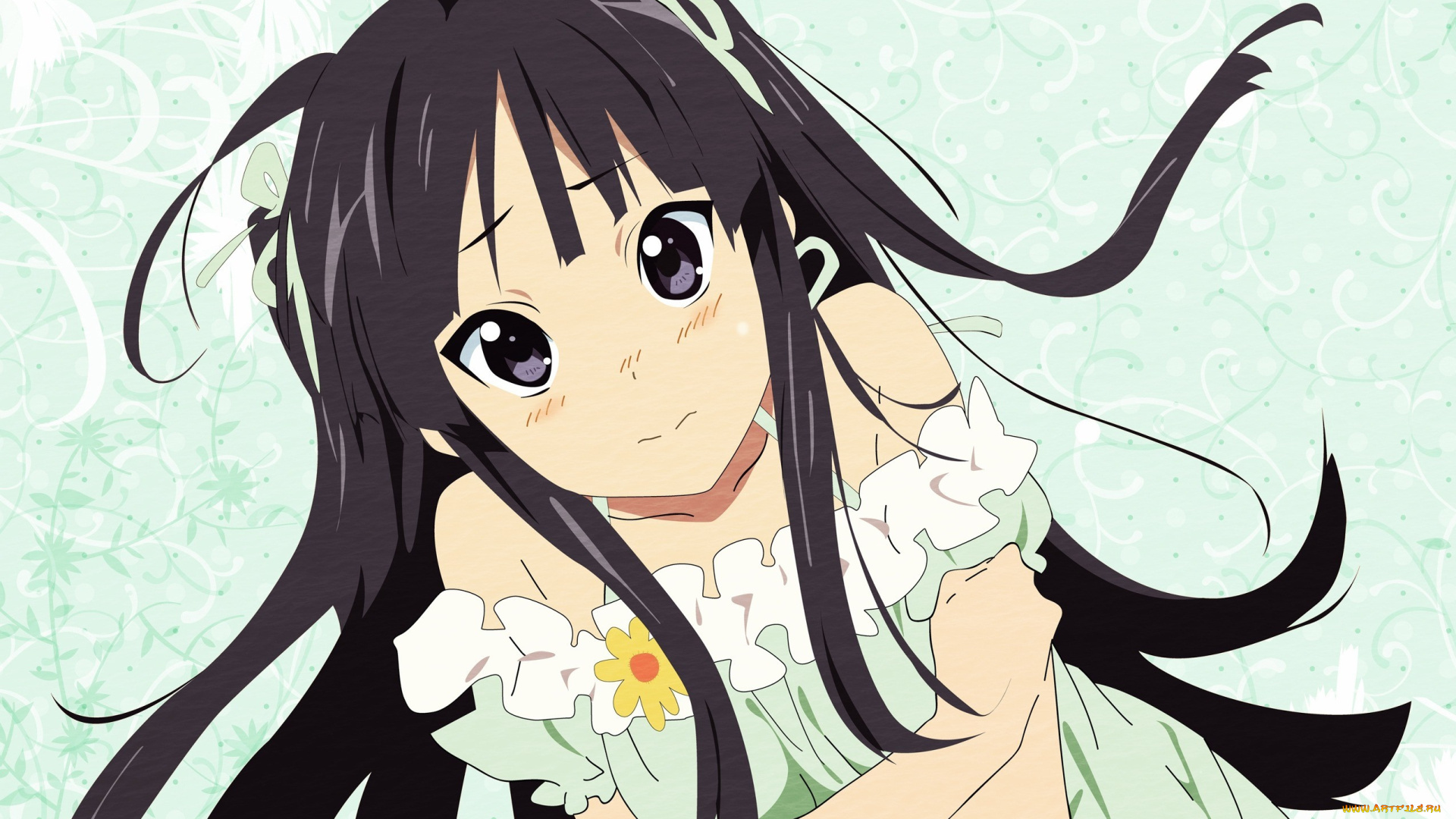 аниме, k-on, девушка, фон, взгляд