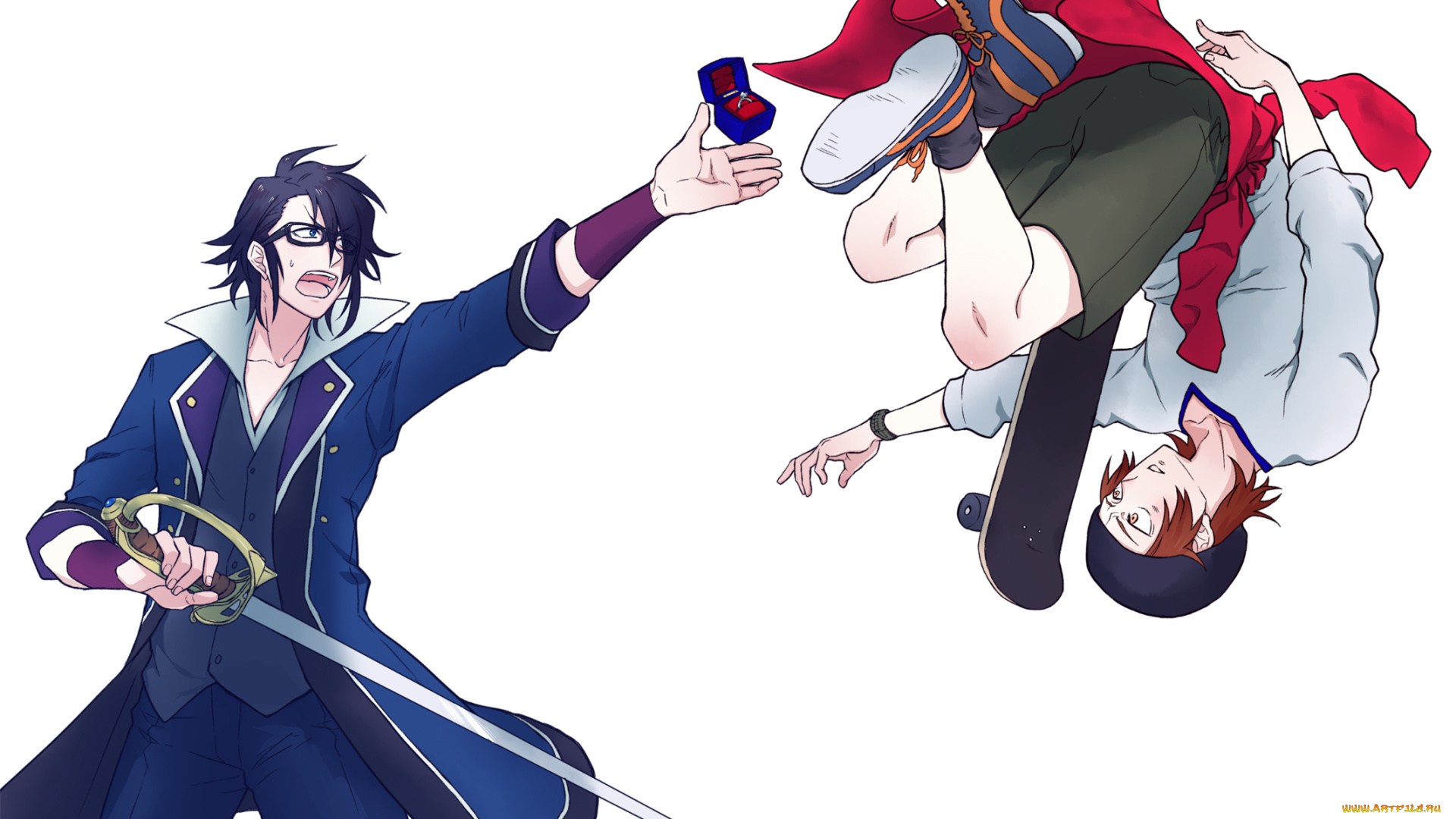 аниме, k, project, fushimi, saruhiko, yata, misaki, skateboard, confession, k, project