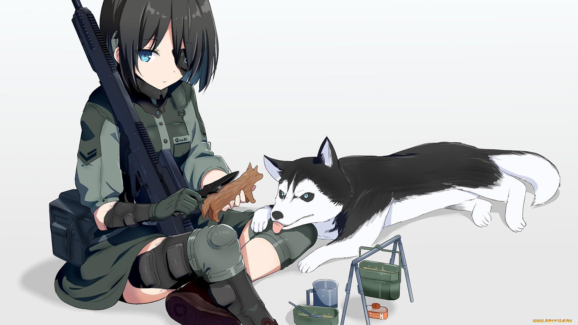 аниме, животные, , существа, фон, взгляд, девушка