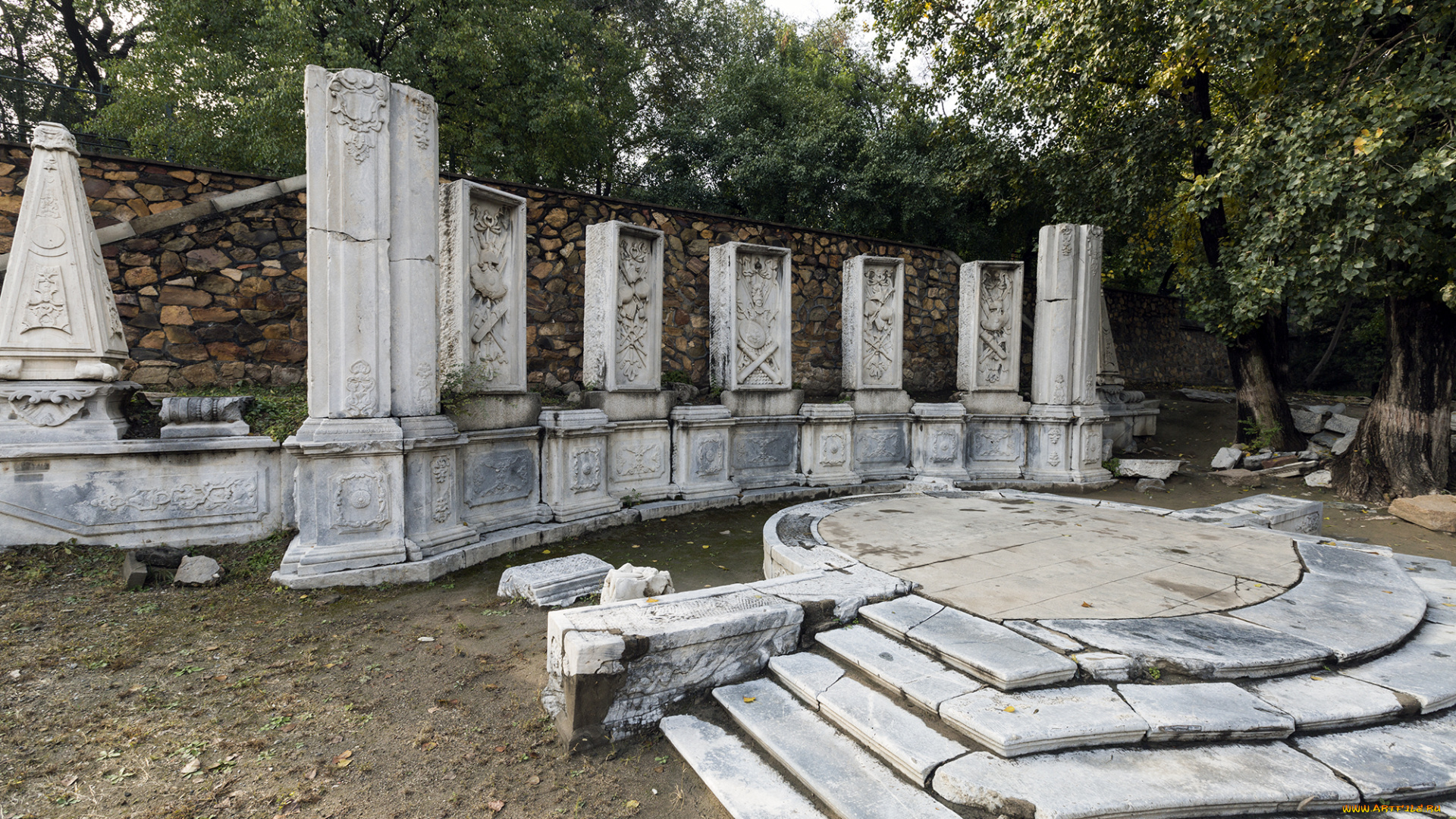 города, -, исторические, , архитектурные, памятники, beijing, yuanmingyuan, ruins, park