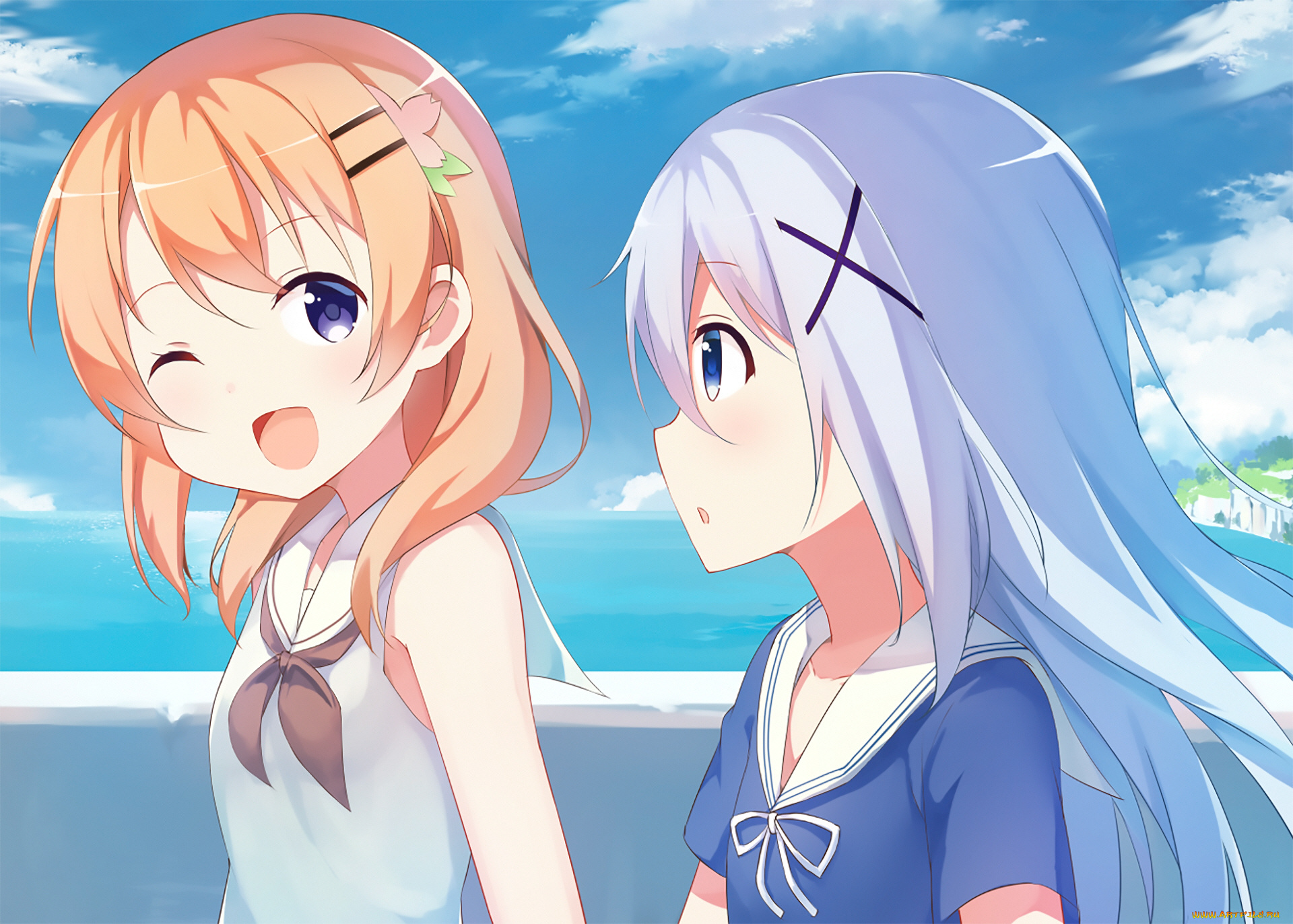 аниме, gochuumon, wa, usagi, desu, ka, девочки