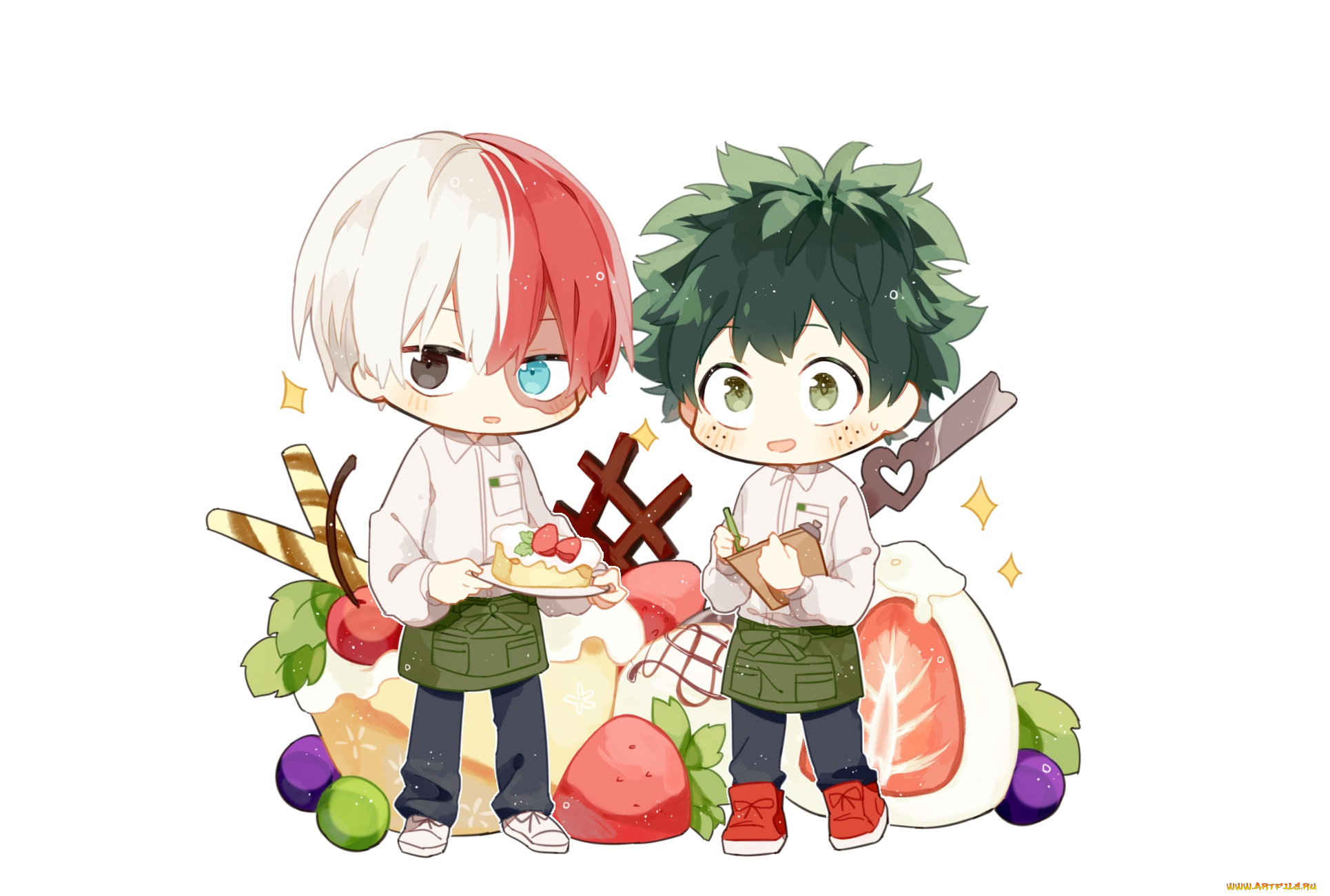 аниме, boku, no, hero, academia, amarouhi, boku, no, hero, academia, midoriya, izuku, todoroki, shouto