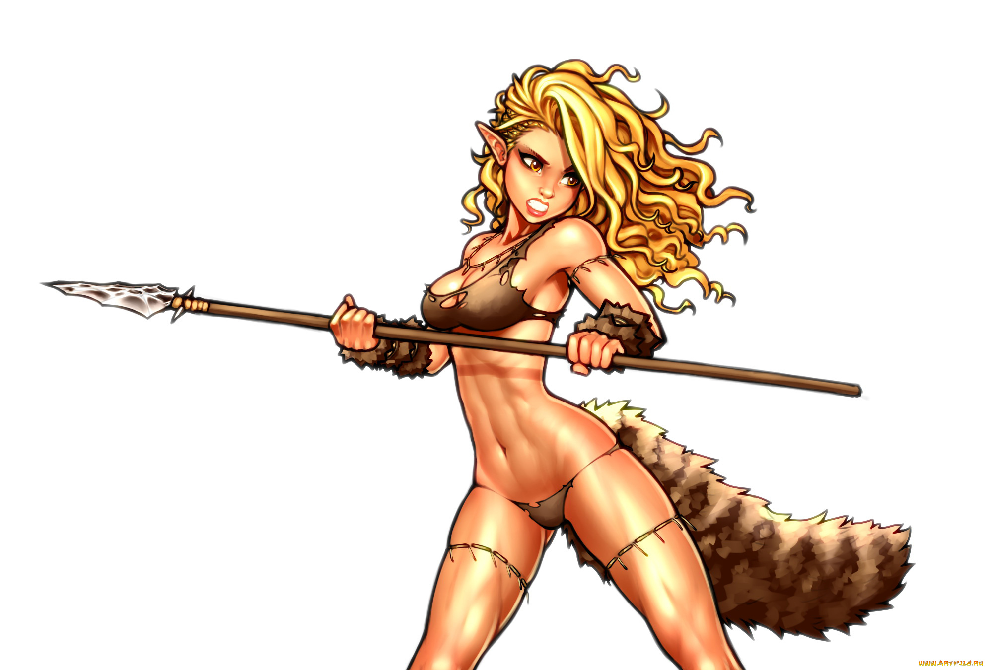 аниме, оружие, , техника, , технологии, копьё, фон, эльф, девушка, взгляд