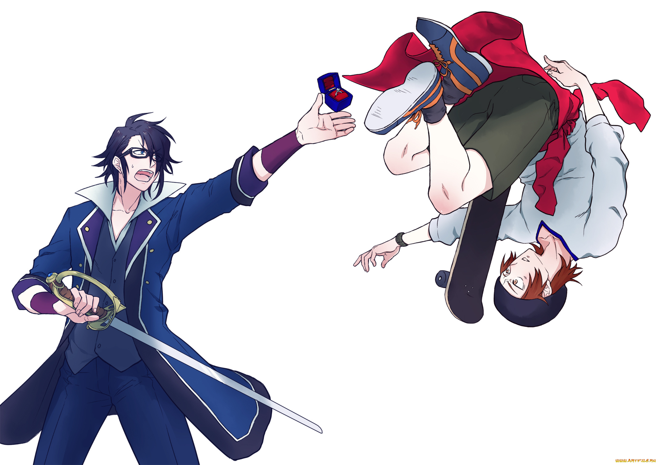 аниме, k, project, fushimi, saruhiko, yata, misaki, skateboard, confession, k, project