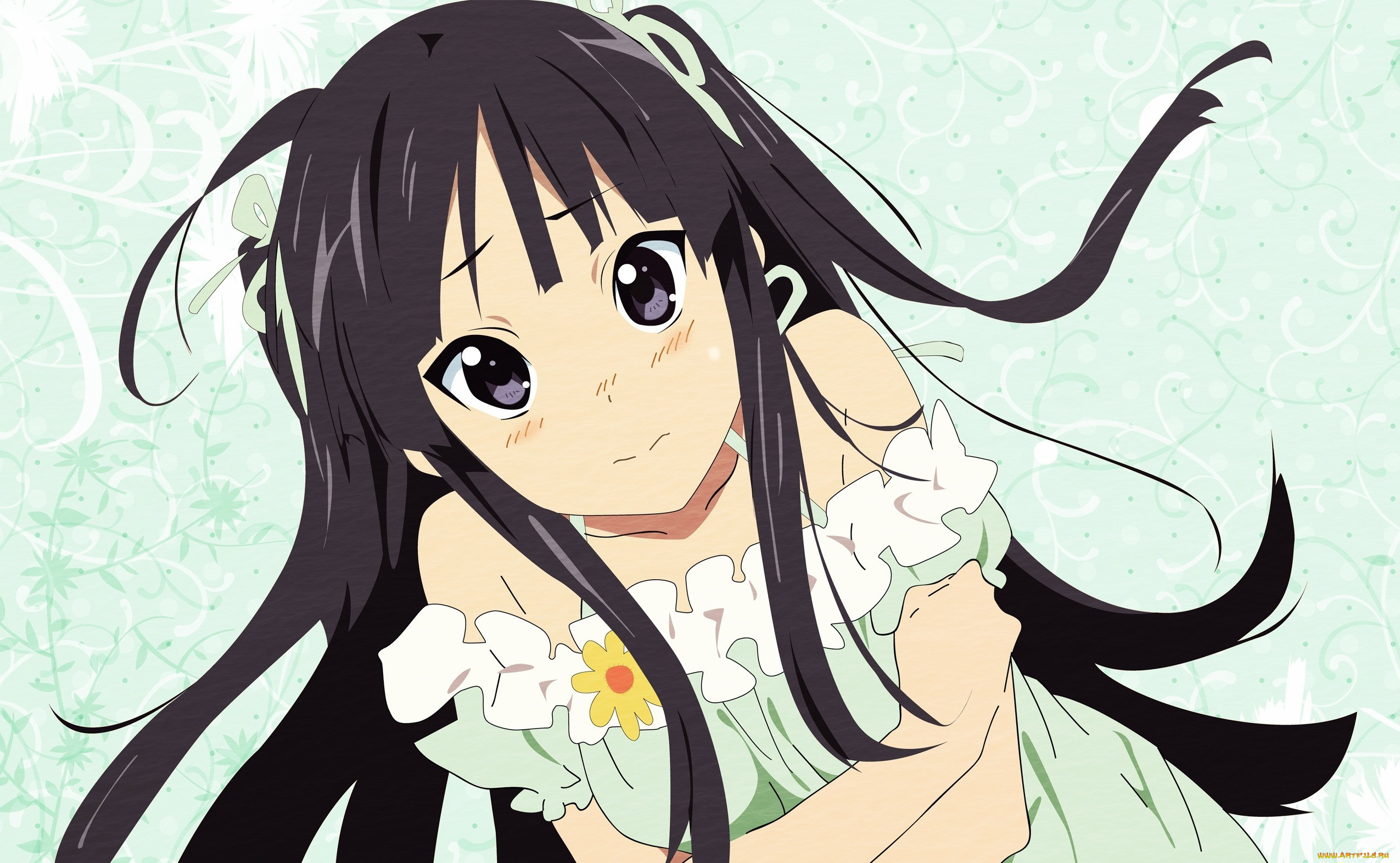 аниме, k-on, девушка, фон, взгляд