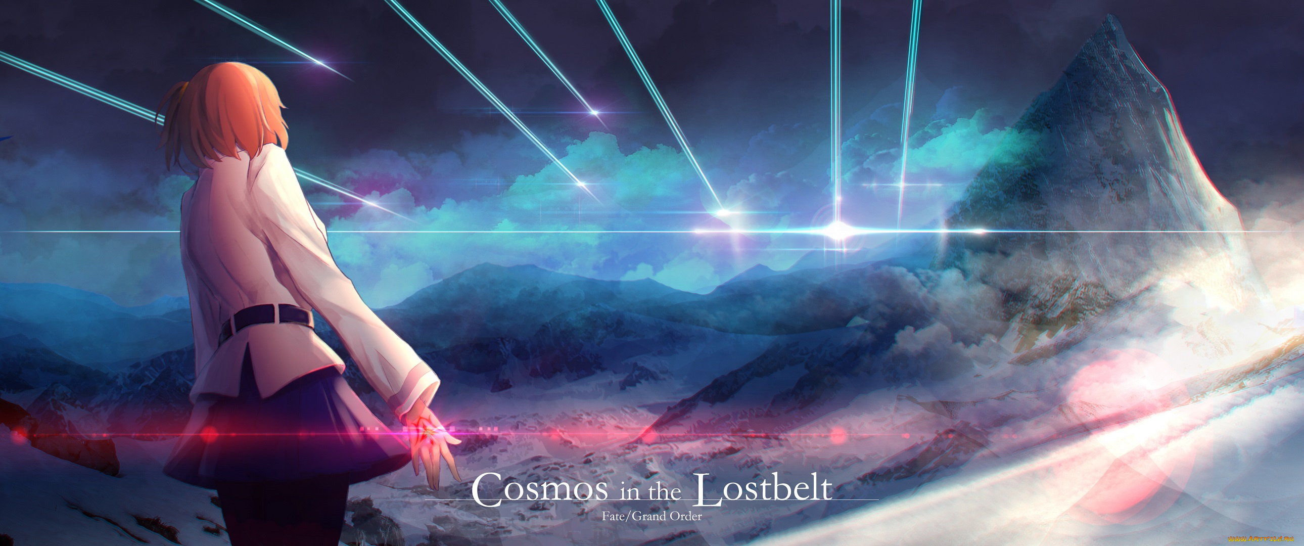 аниме, fate, stay, night, небо, девушка