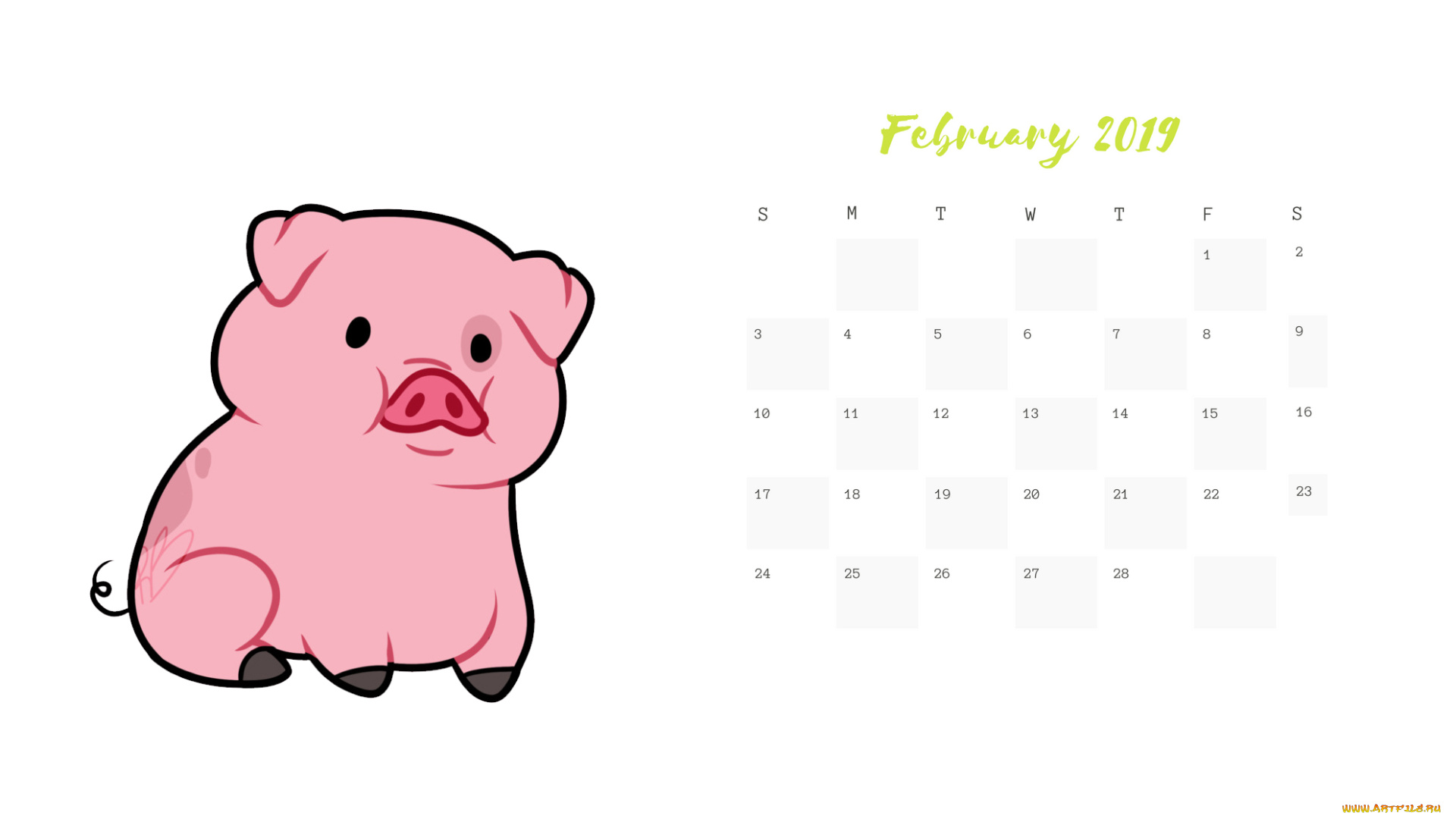 календари, рисованные, , векторная, графика, поросенок, свинья