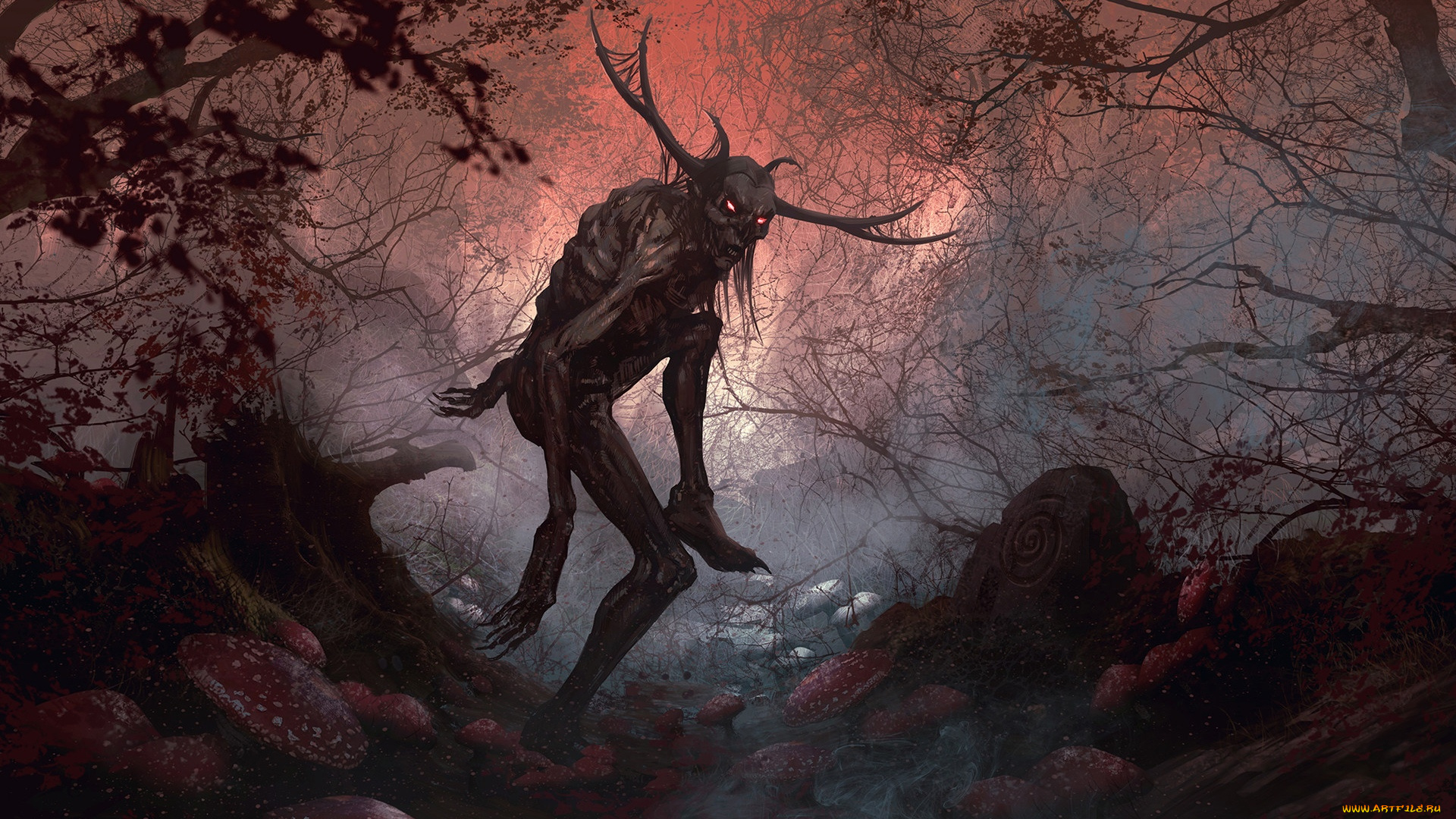 фэнтези, существа, рога, ужас, монстр