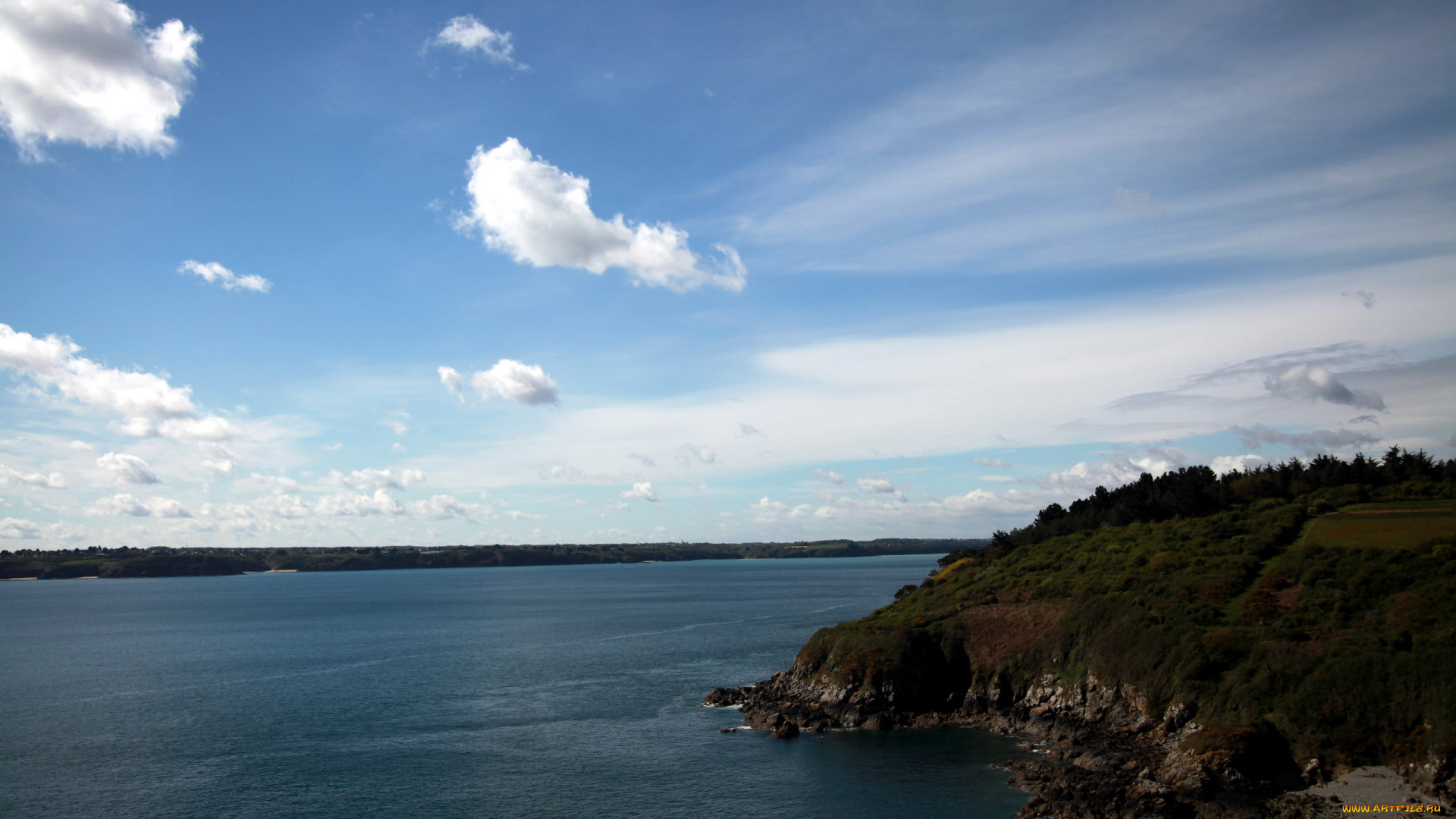 бретань, франция, природа, побережье