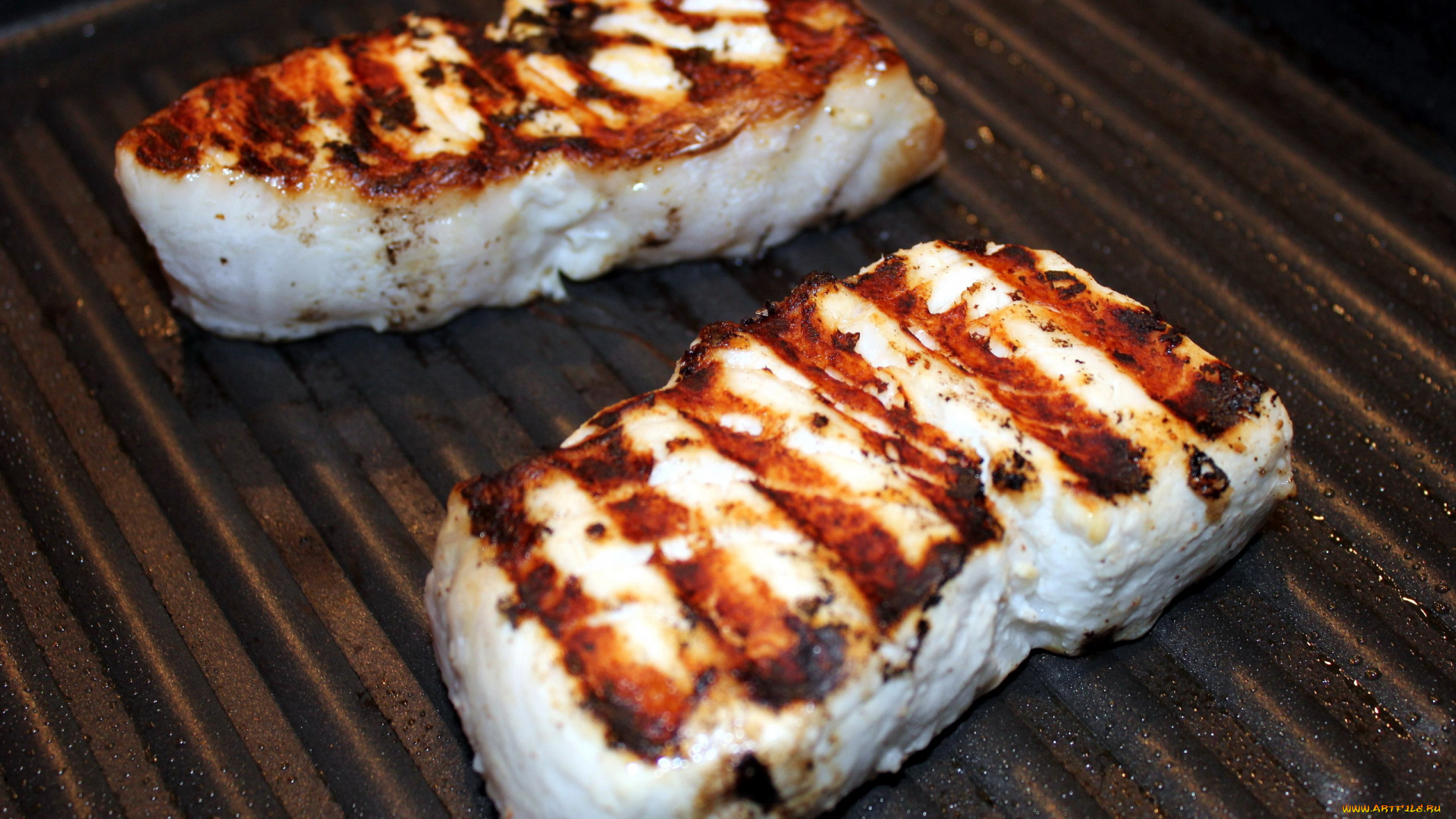 еда, рыбные, блюда, , с, морепродуктами, халибут, палтус