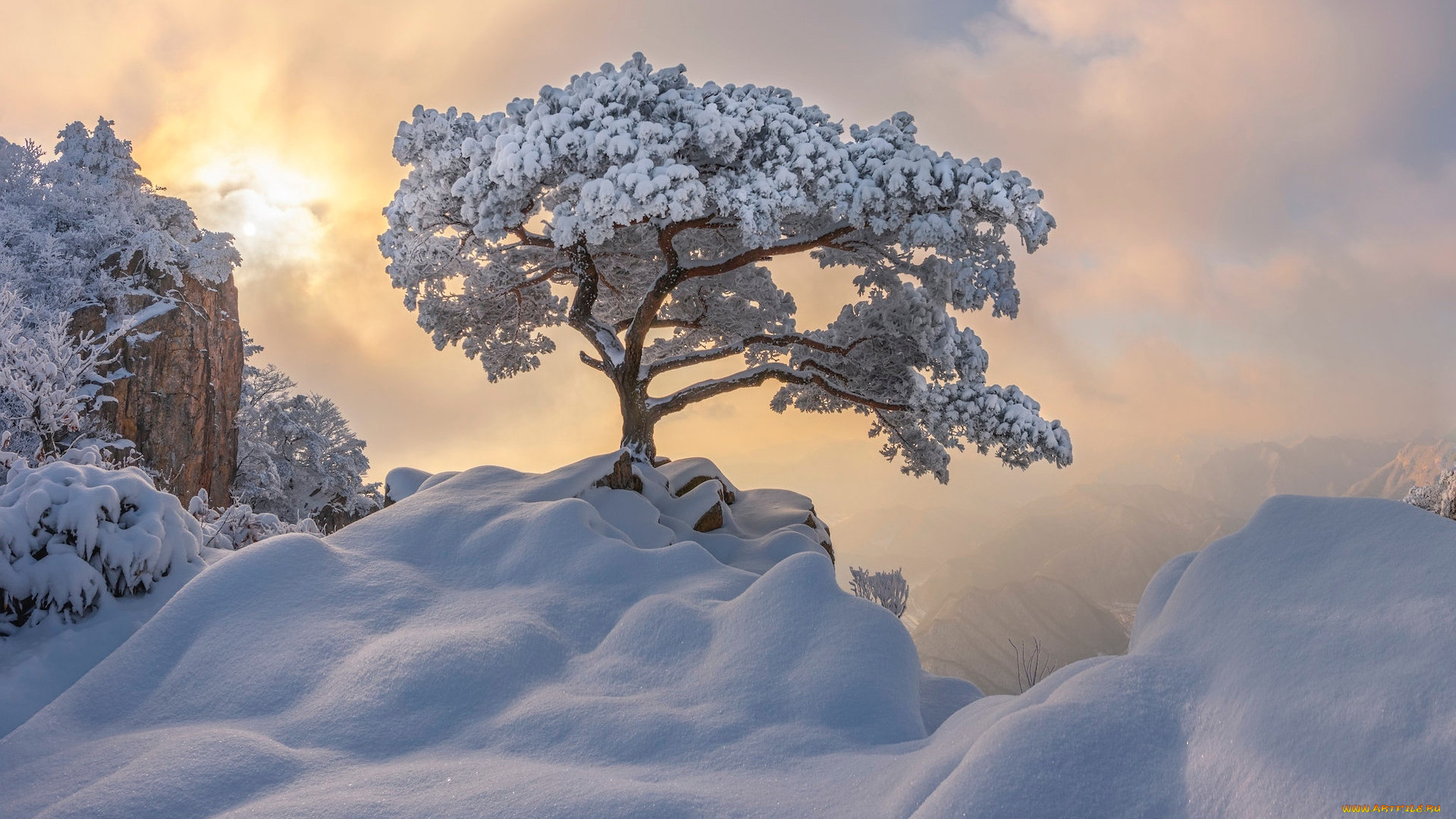 природа, зима, снег, сугробы