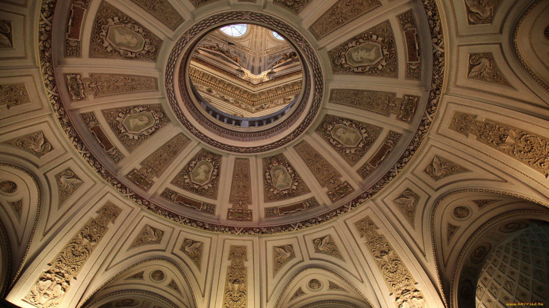 разное, элементы, архитектуры, потолок