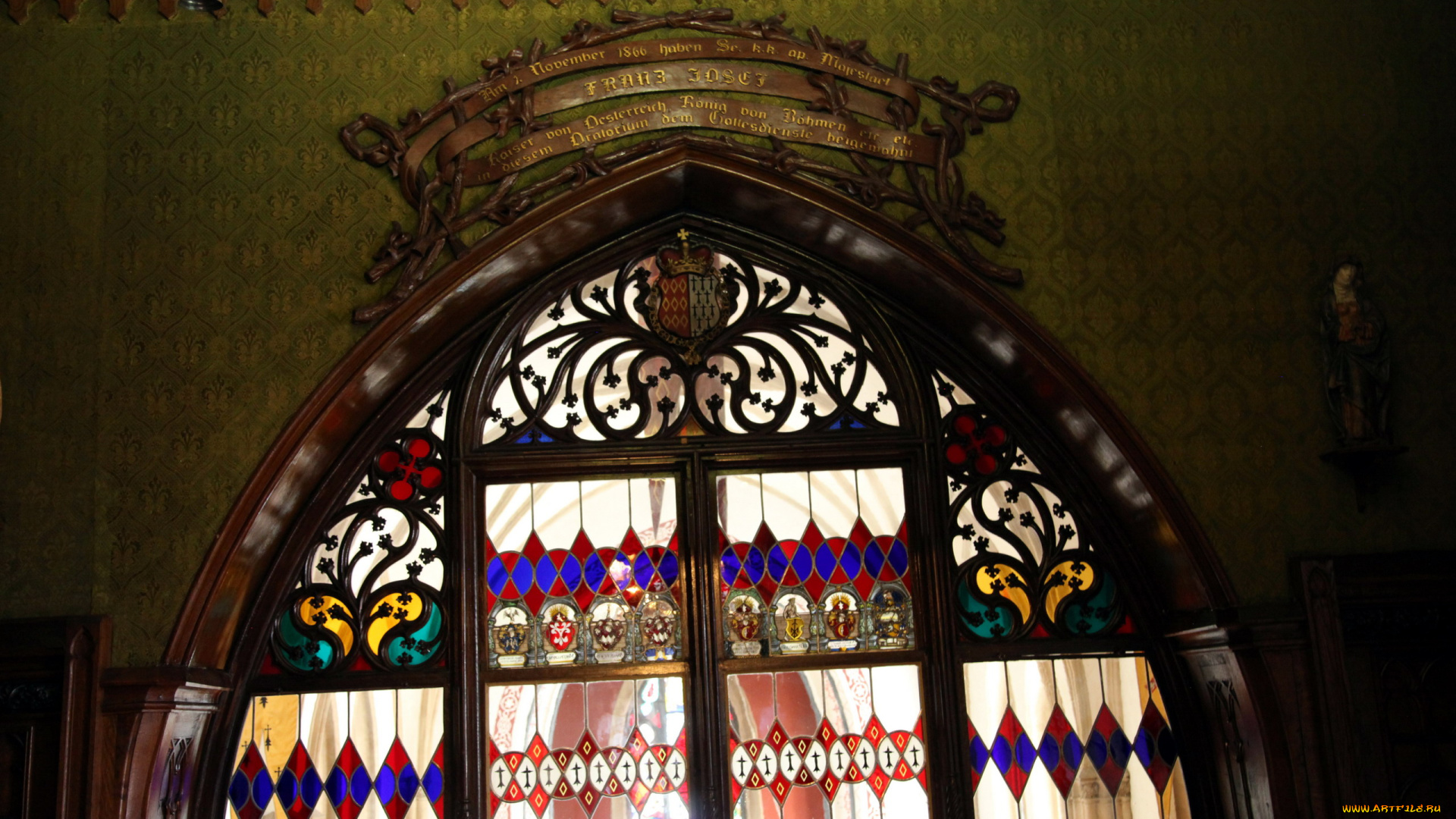 разное, элементы, архитектуры, витраж