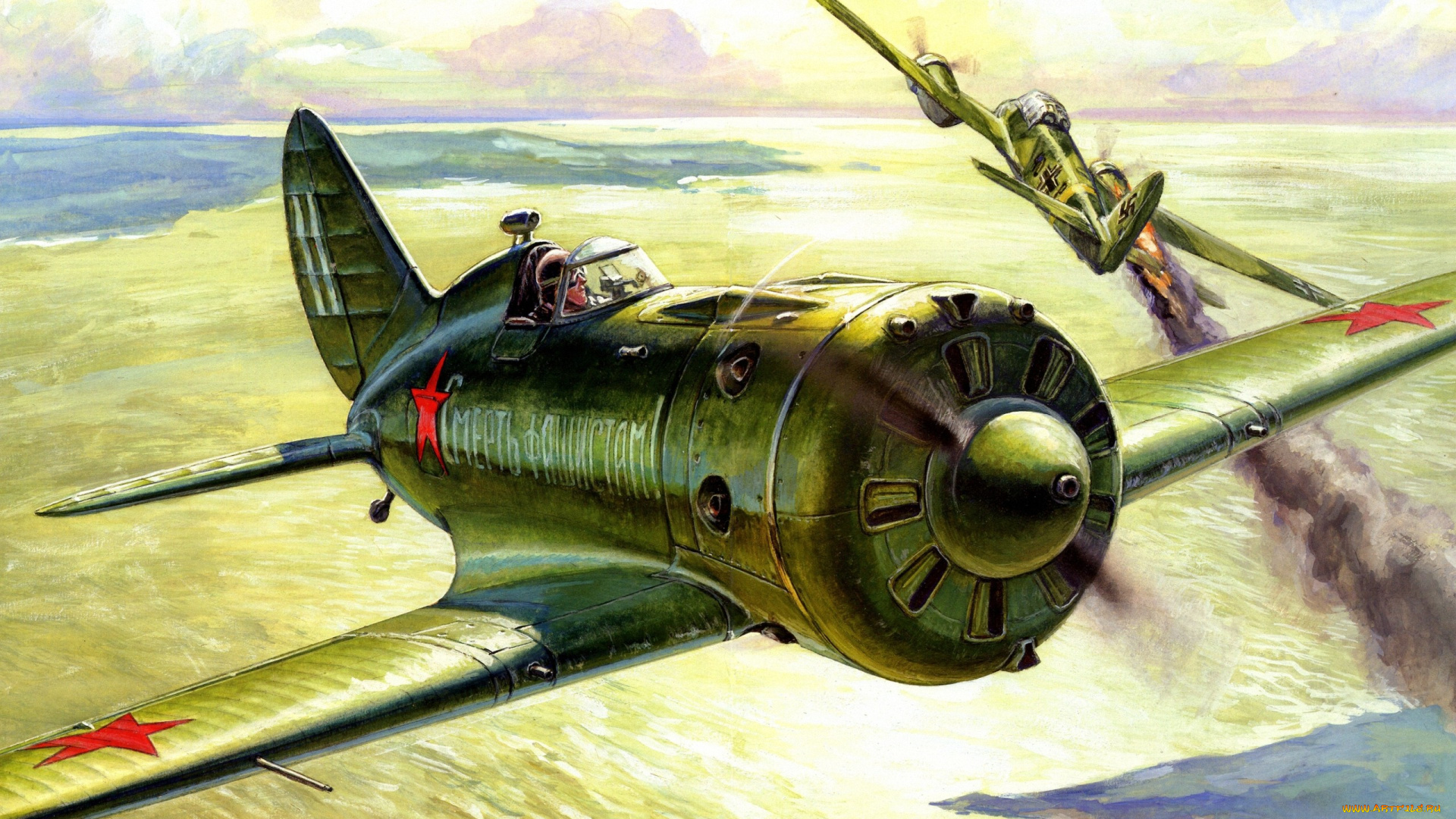 рисованное, армия, самолеты, бой, война