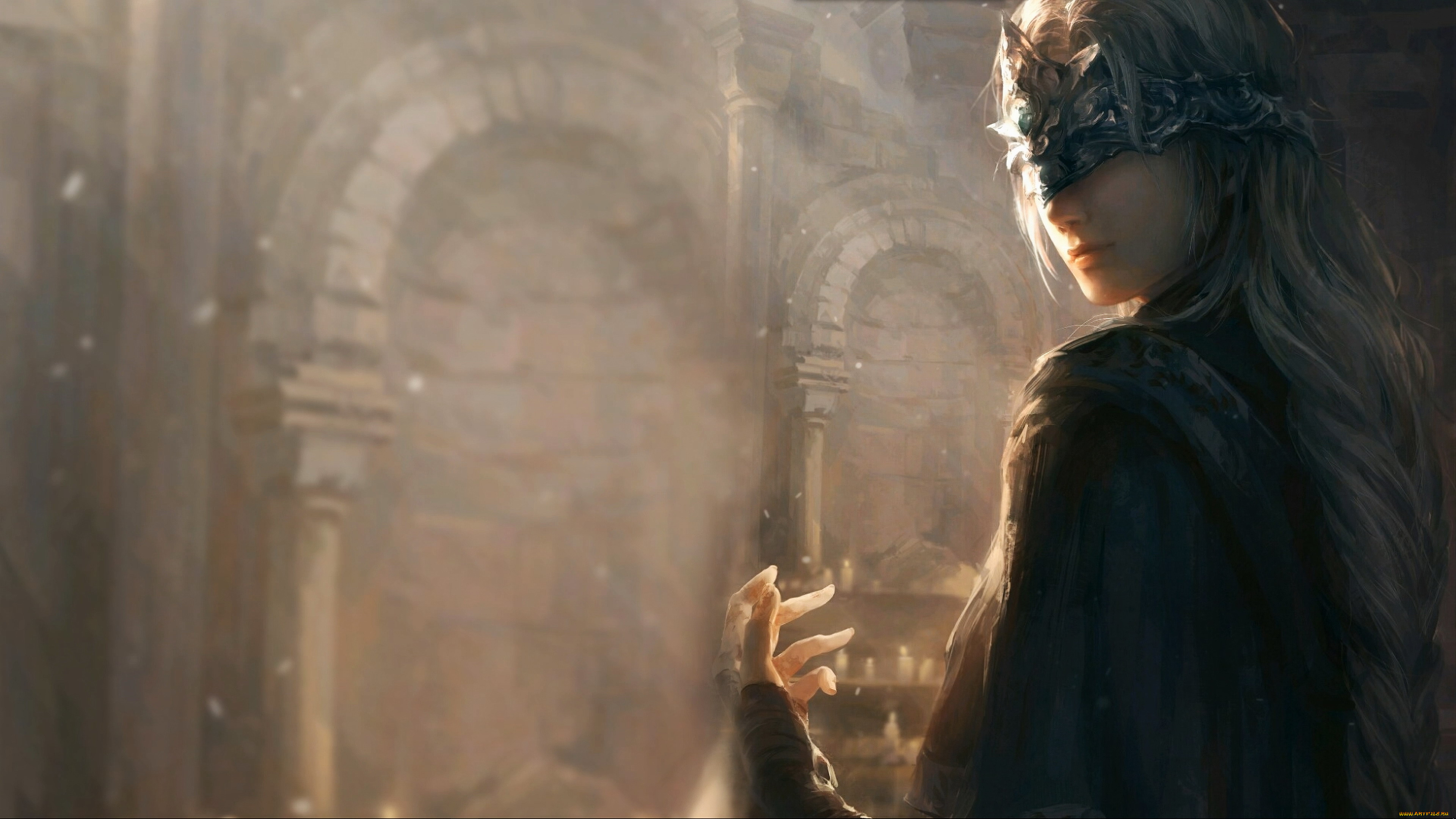 видео, игры, dark, souls, 3, девушка, маска, свечи