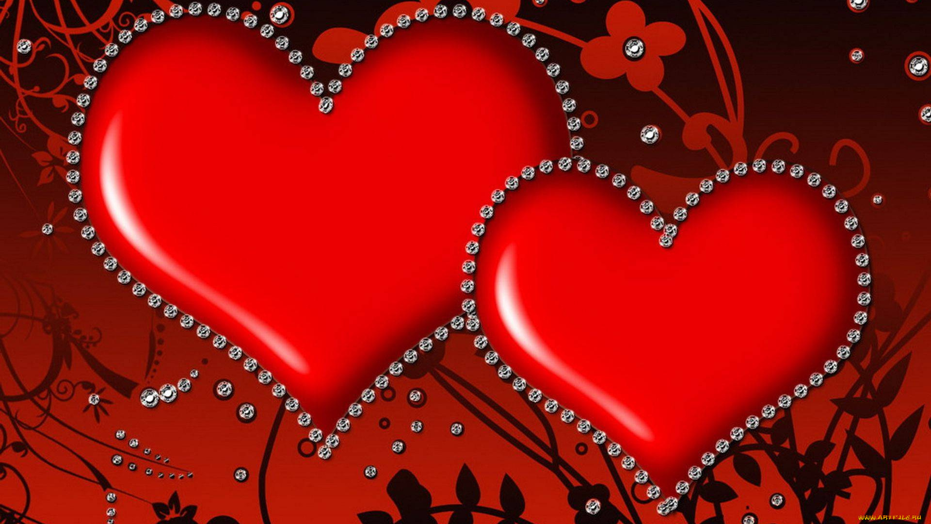 векторная, графика, сердечки, , hearts, сердечки, стразы, цветы