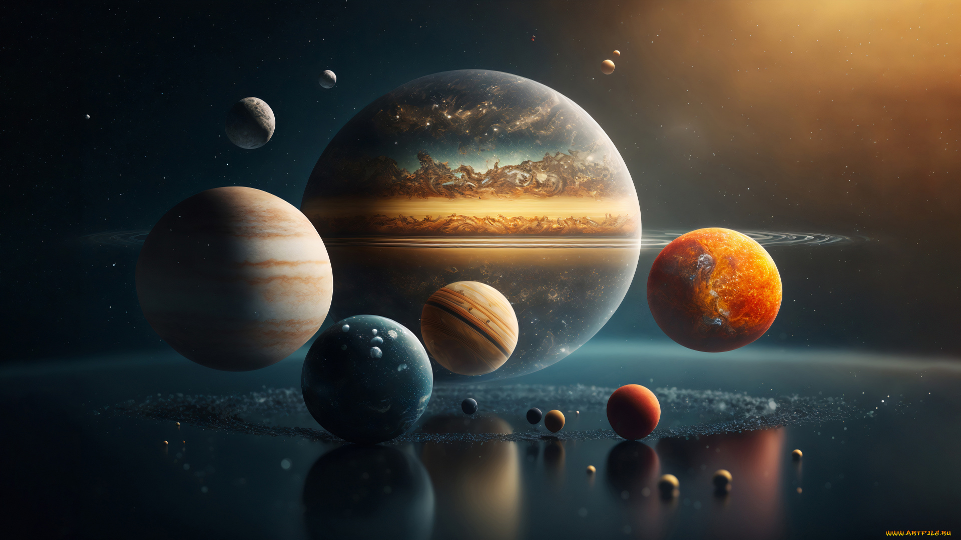 космос, арт, планеты
