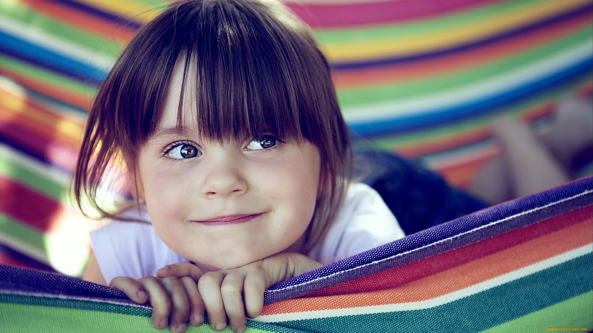 разное, дети, девочка, лицо, гамак