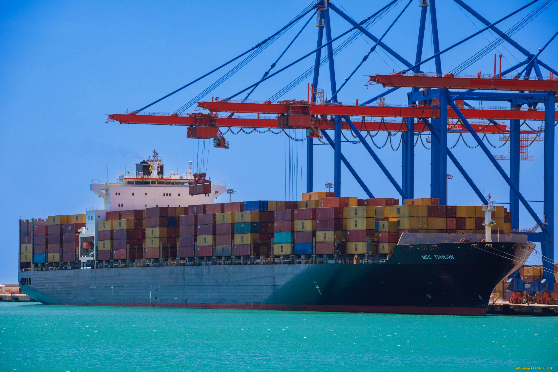 корабли, грузовые, суда, контейнеровоз