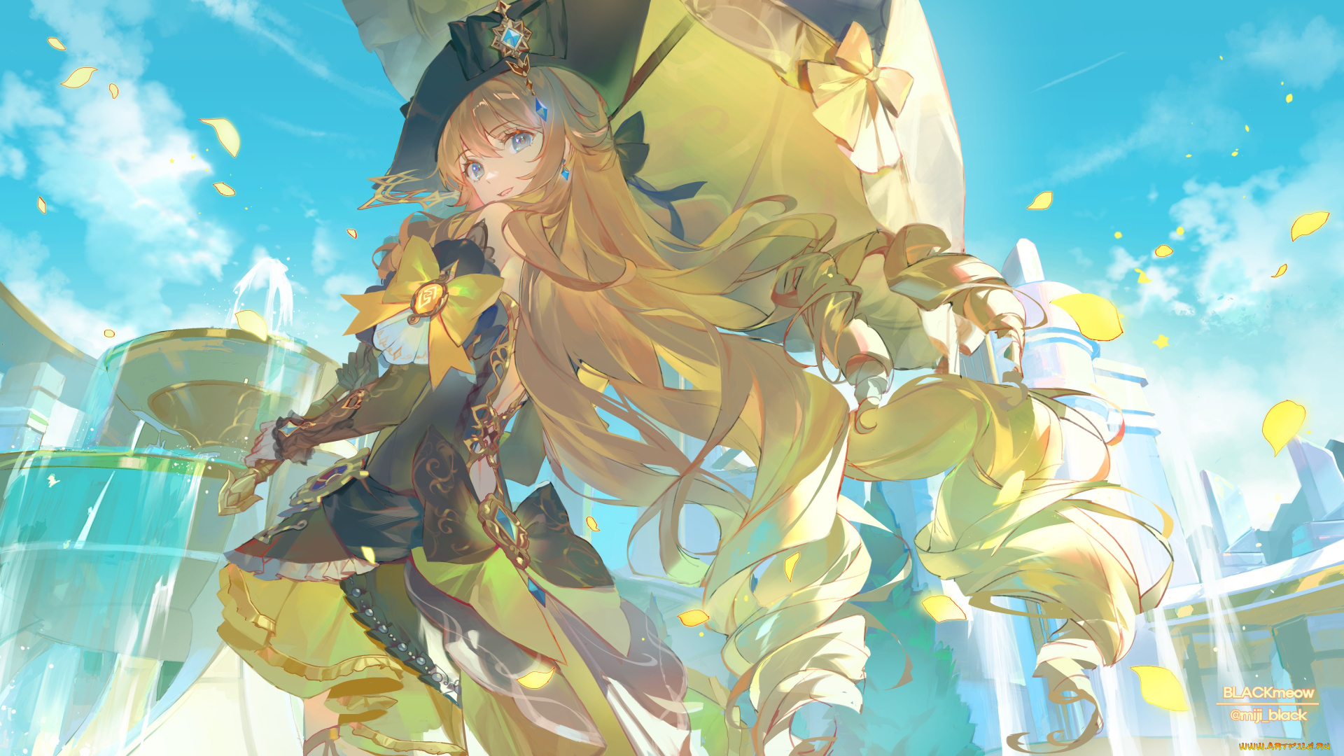 аниме, genshin, impact, девушка, взгляд