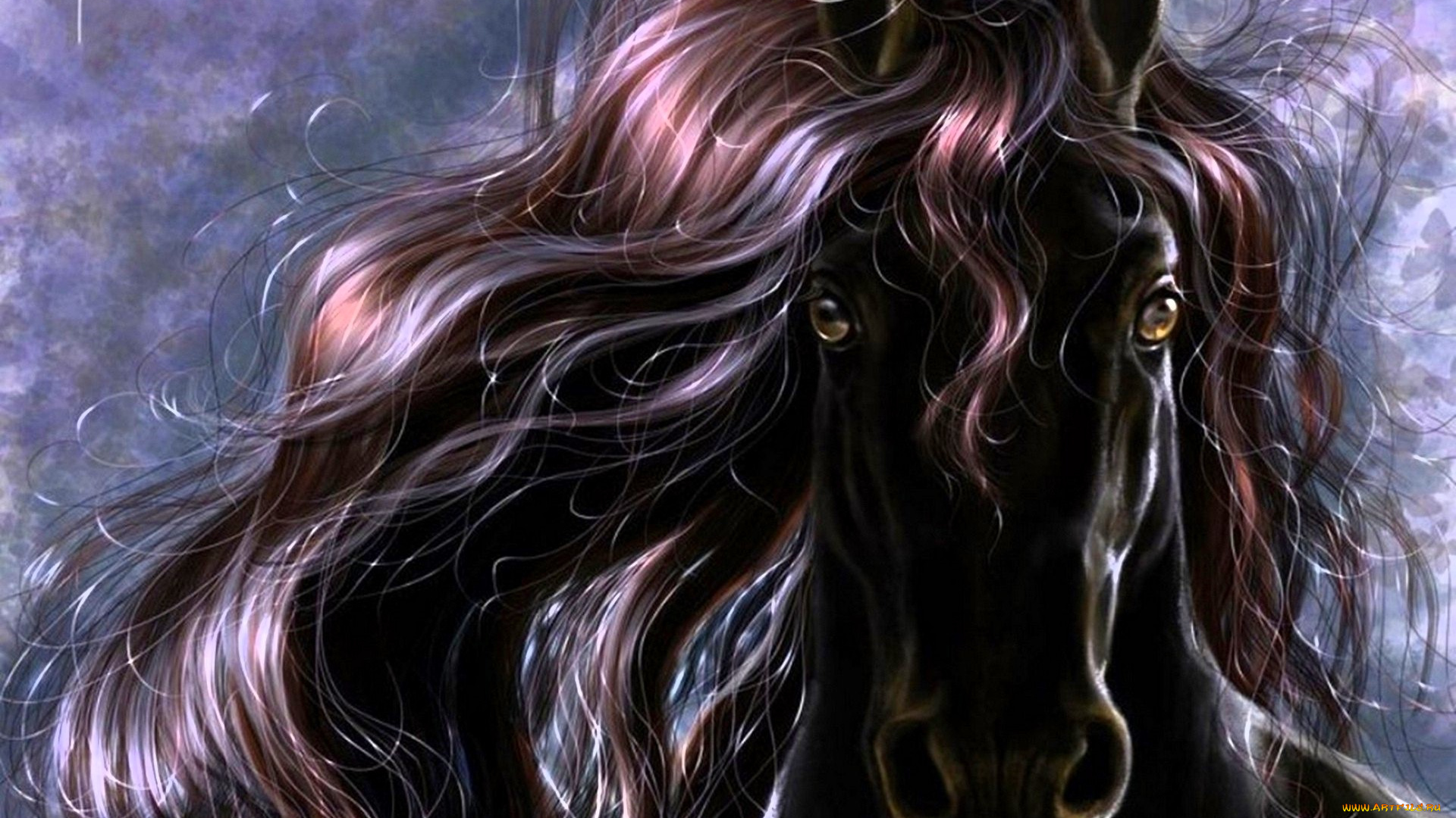 рисованное, животные, , лошади, лошадь, голова