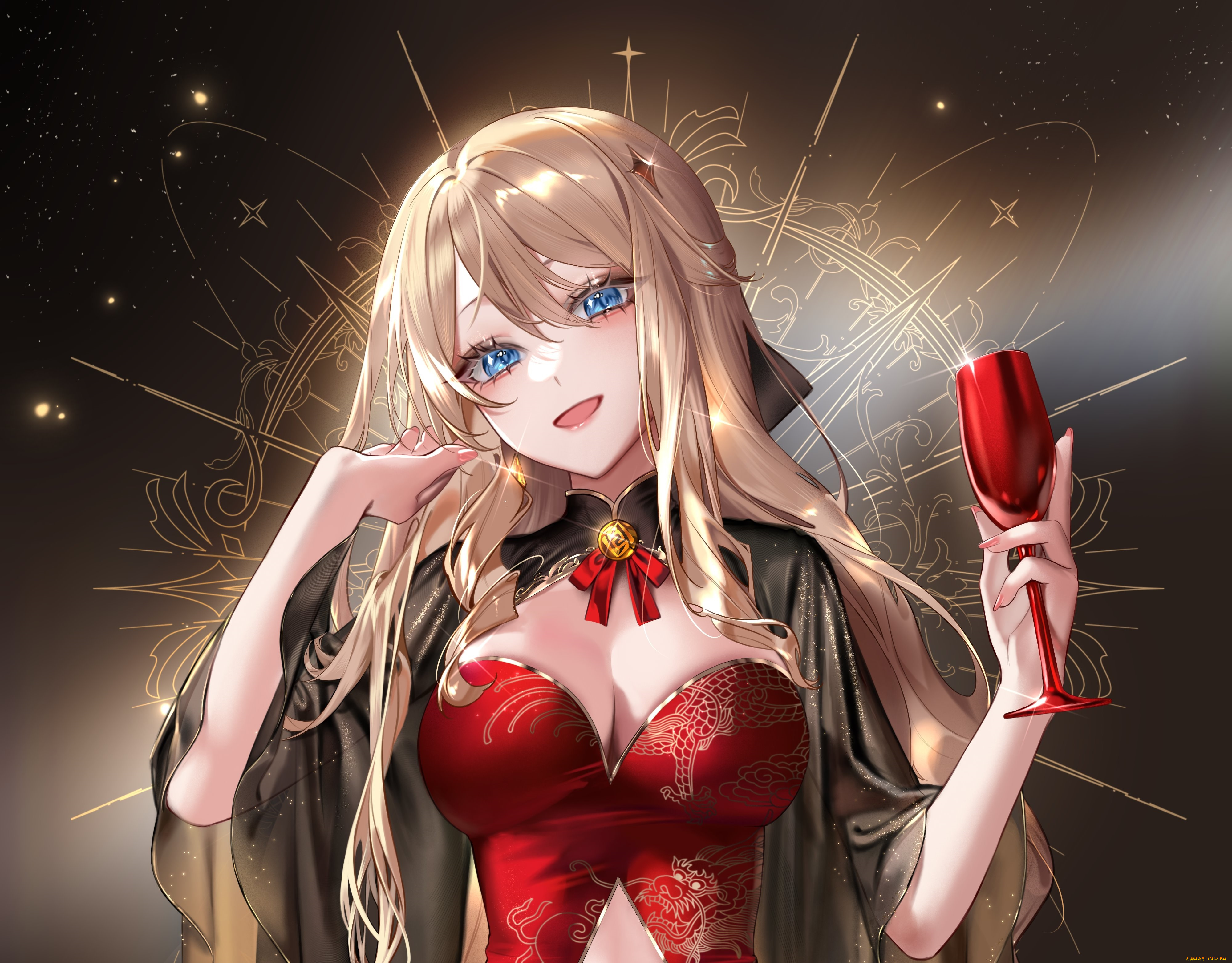 аниме, genshin, impact, девушка, поза