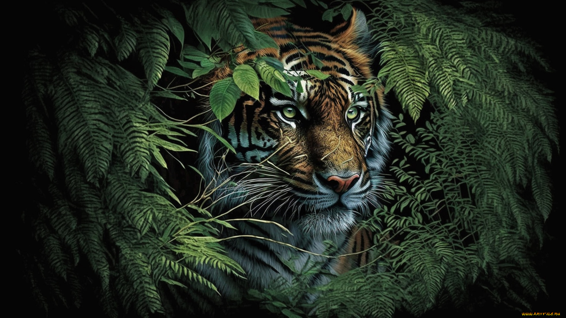 разное, компьютерный, дизайн, тигр