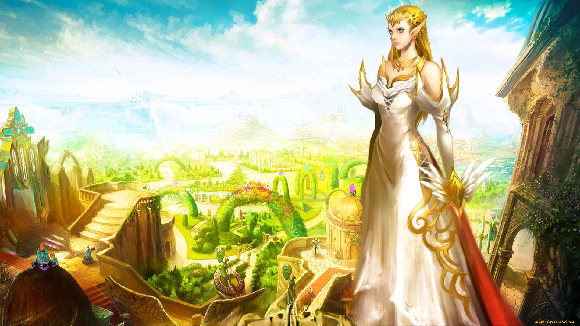 видео, игры, mummy, online, девушка, эльфийка, платье, город