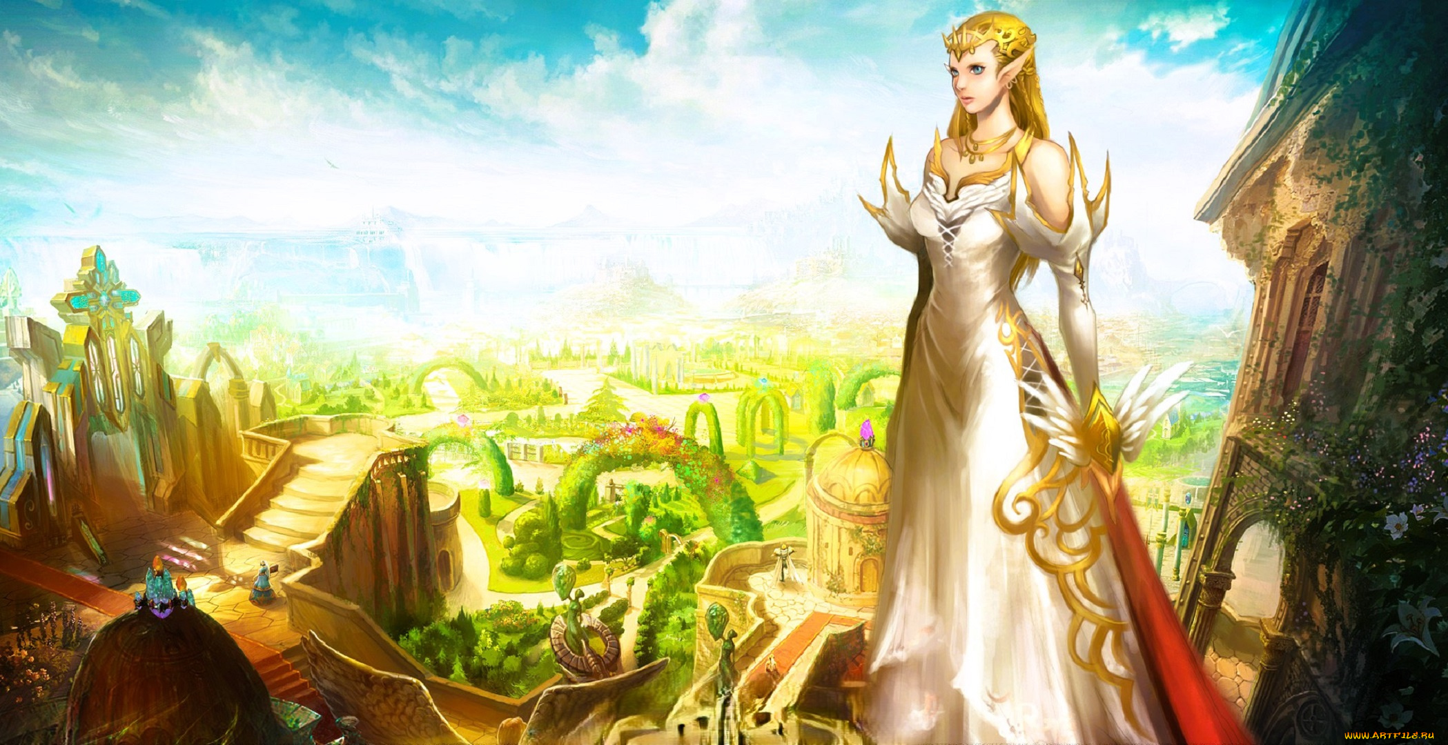 видео, игры, mummy, online, девушка, эльфийка, платье, город