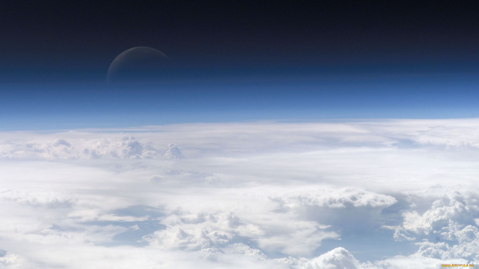 облака, луна, природа