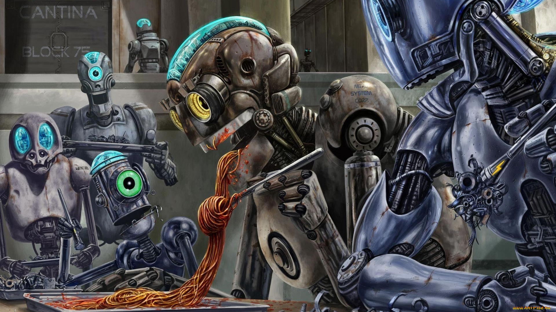 фэнтези, существа, робот