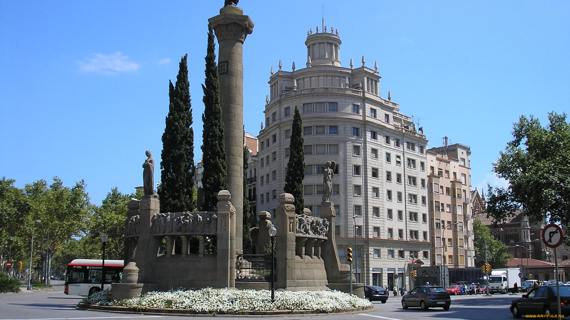 barcelona, города, барселона, испания, монумент, здание, улица