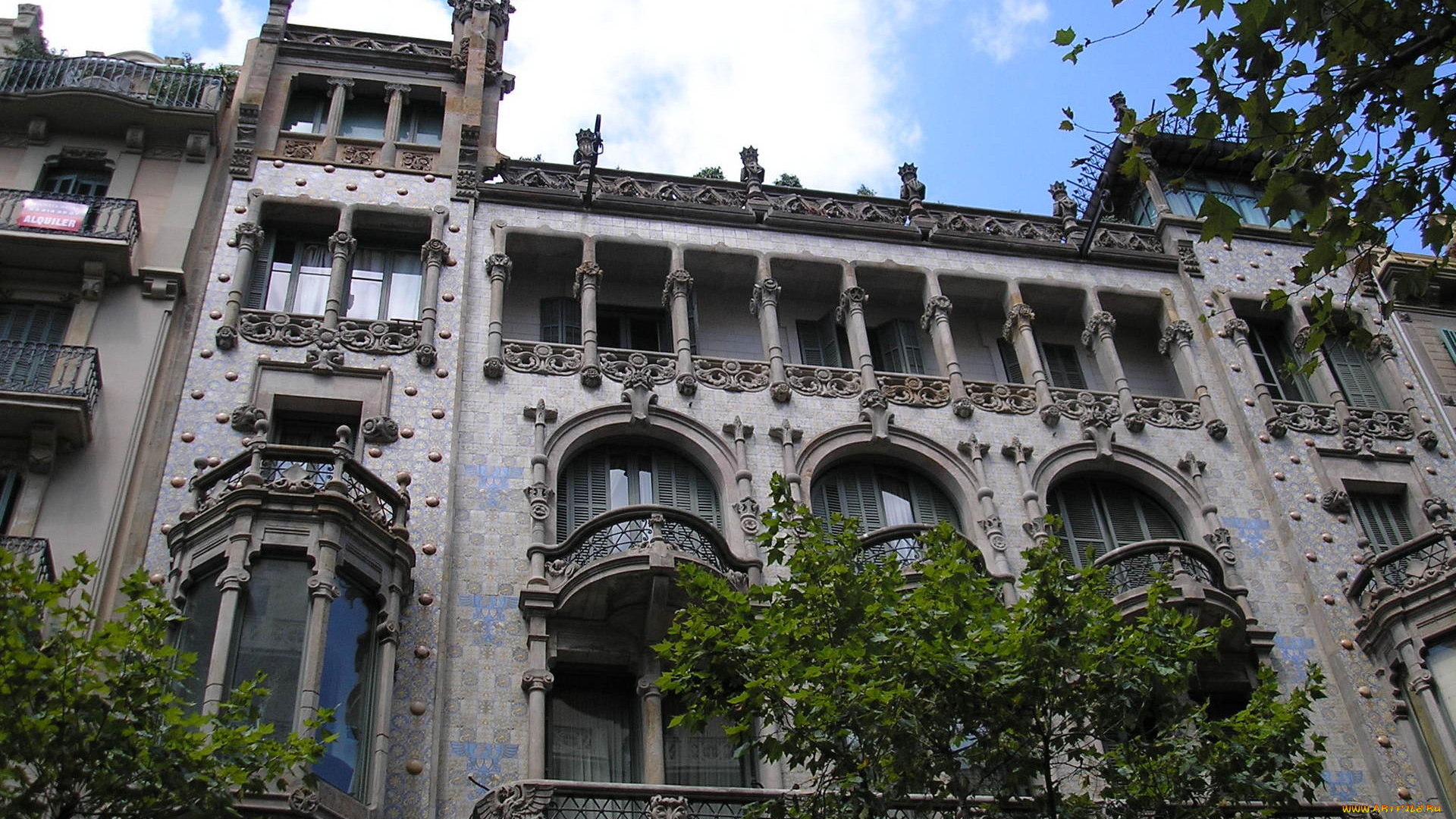 barcelona, города, барселона, испания, здание, балконы