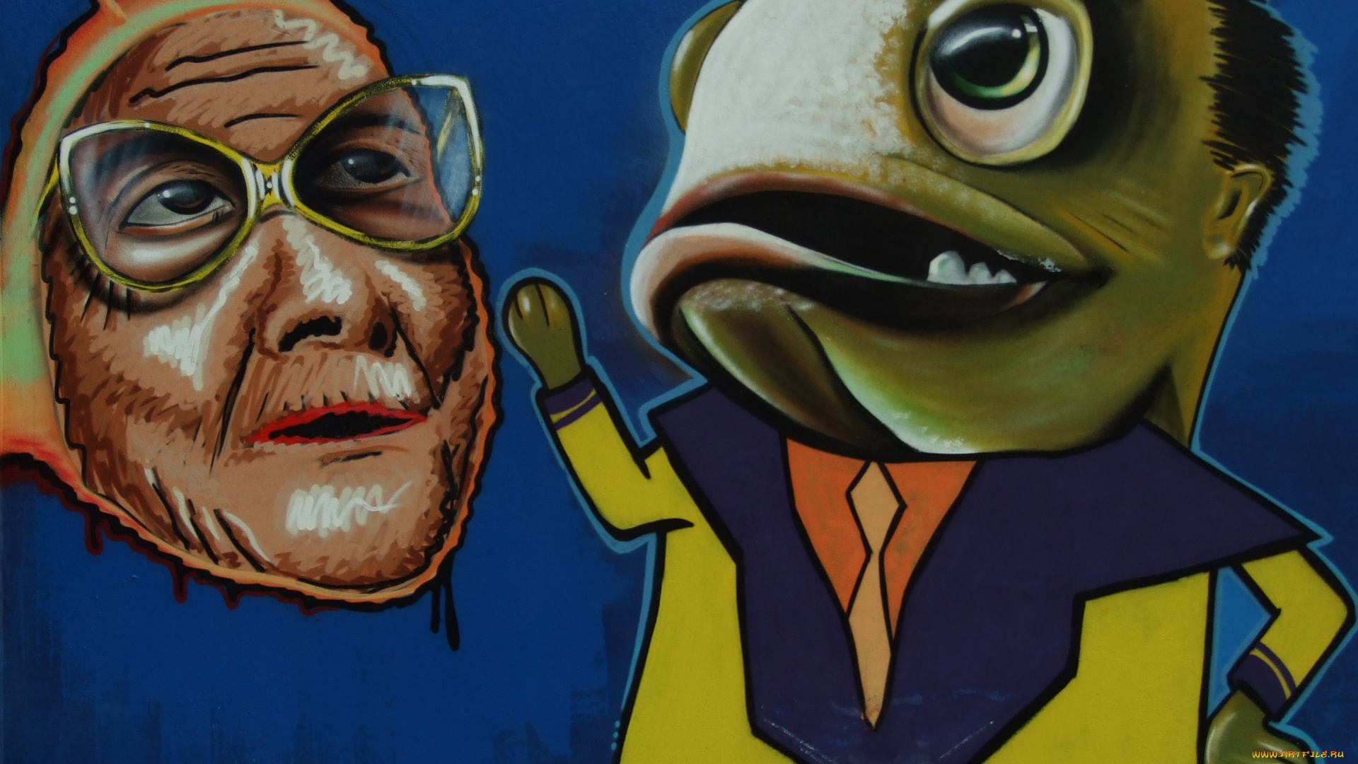 разное, граффити, очки