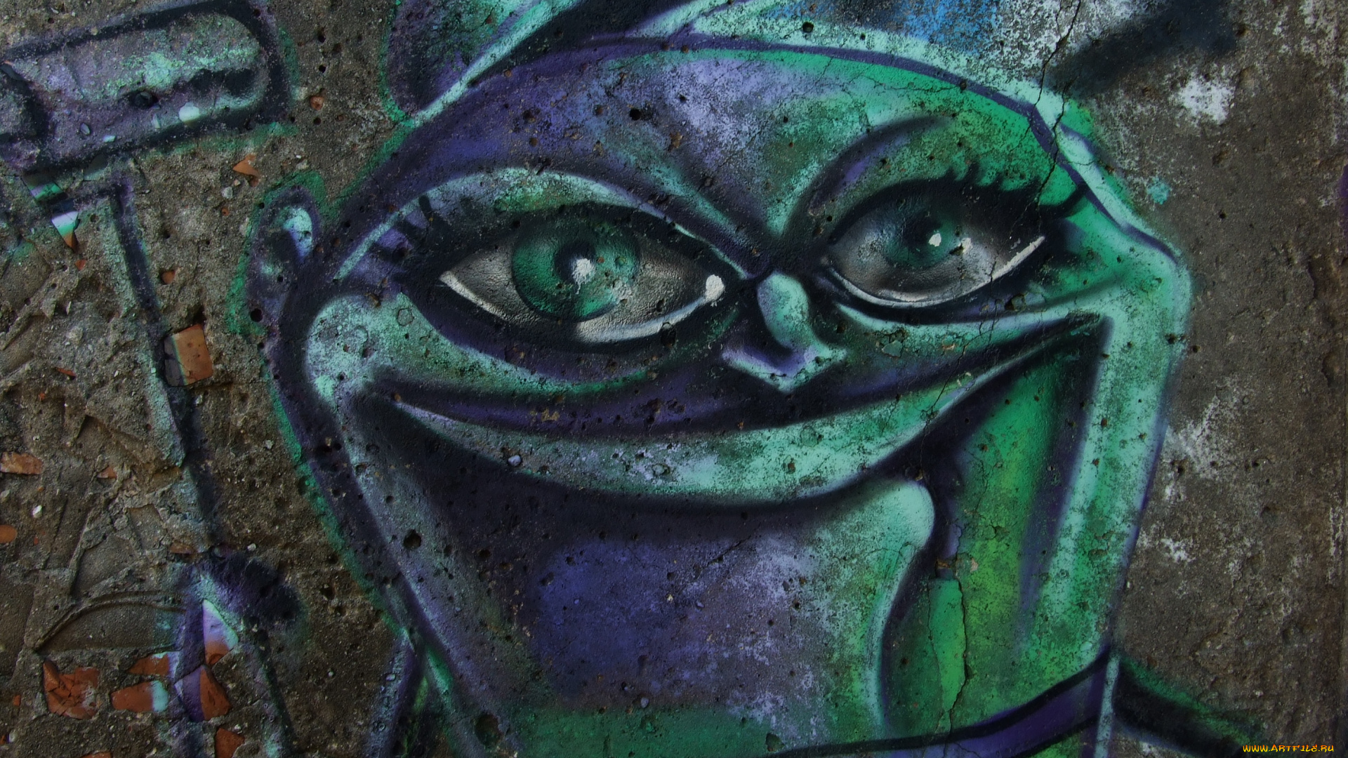 разное, граффити, пучеглазый