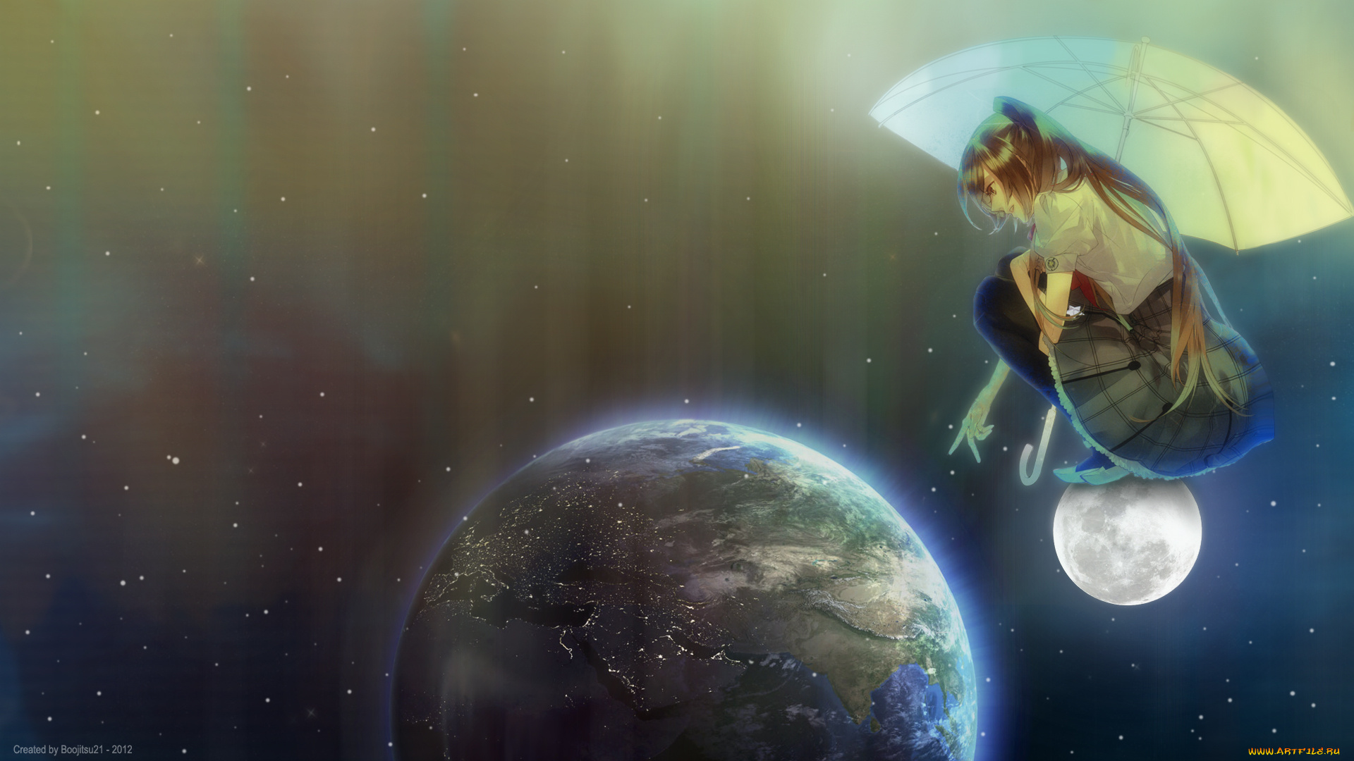 tsukiko, yahisa, аниме, *unknown, другое, starry, sky