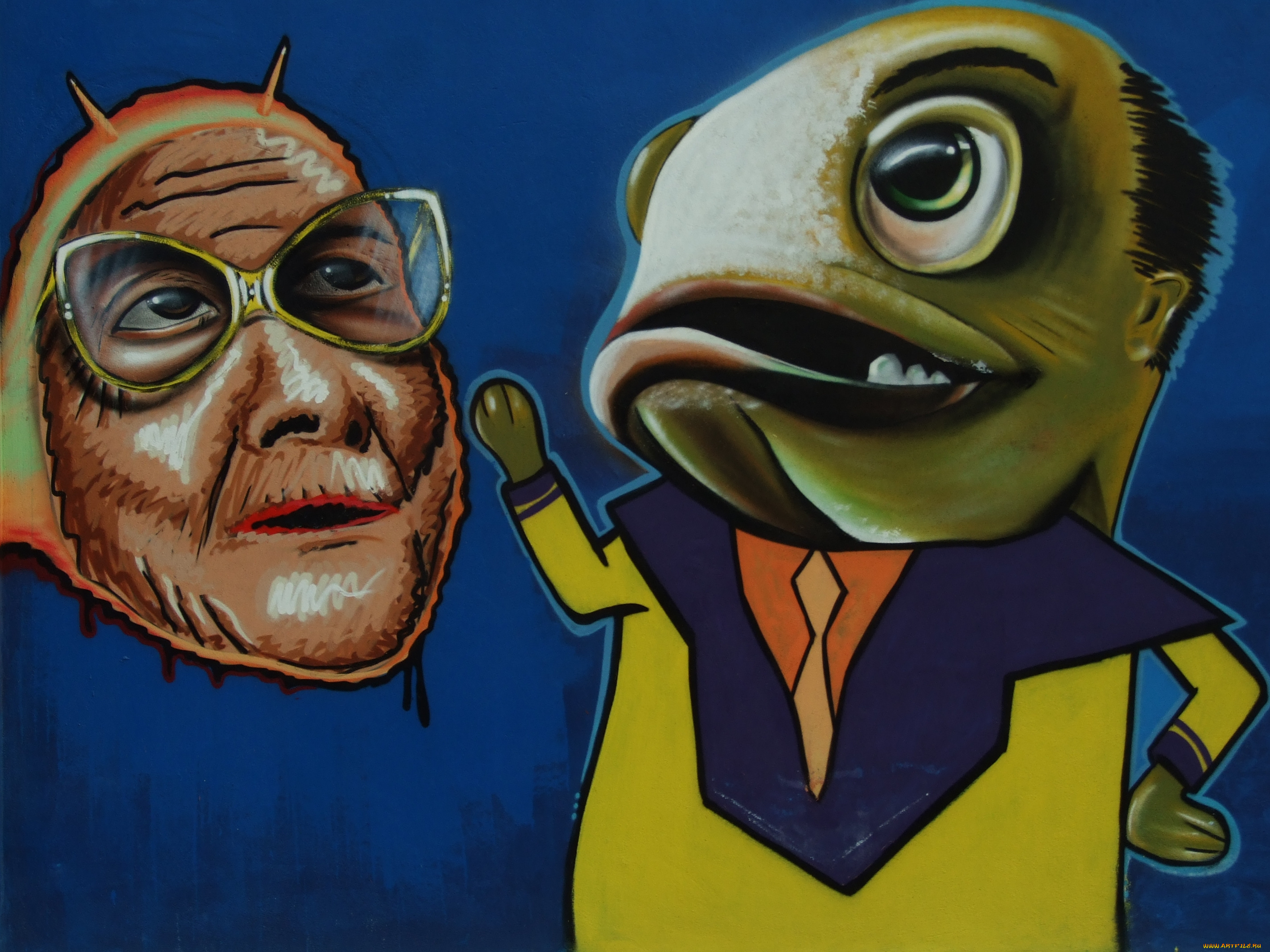 разное, граффити, очки