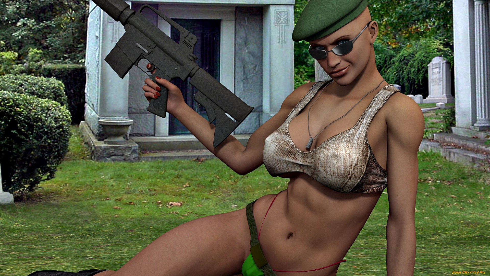 3д, графика, fantasy, , фантазия, оружие, девушка