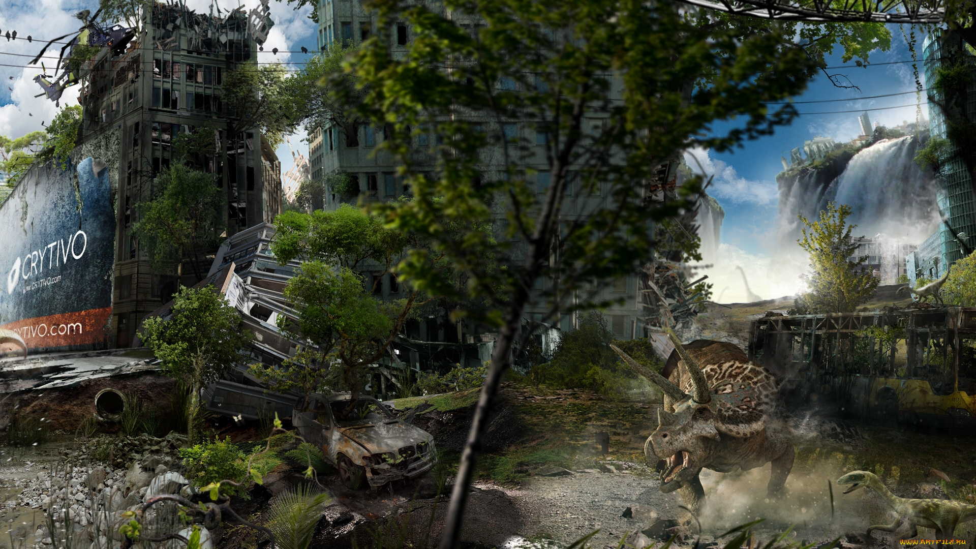 alexander, koshelkov, фэнтези, иные, миры, , иные, времена, dual, monitor, здания, динозавры, разруха, город, постапокалипсис, берлин, alexander, koshelkov