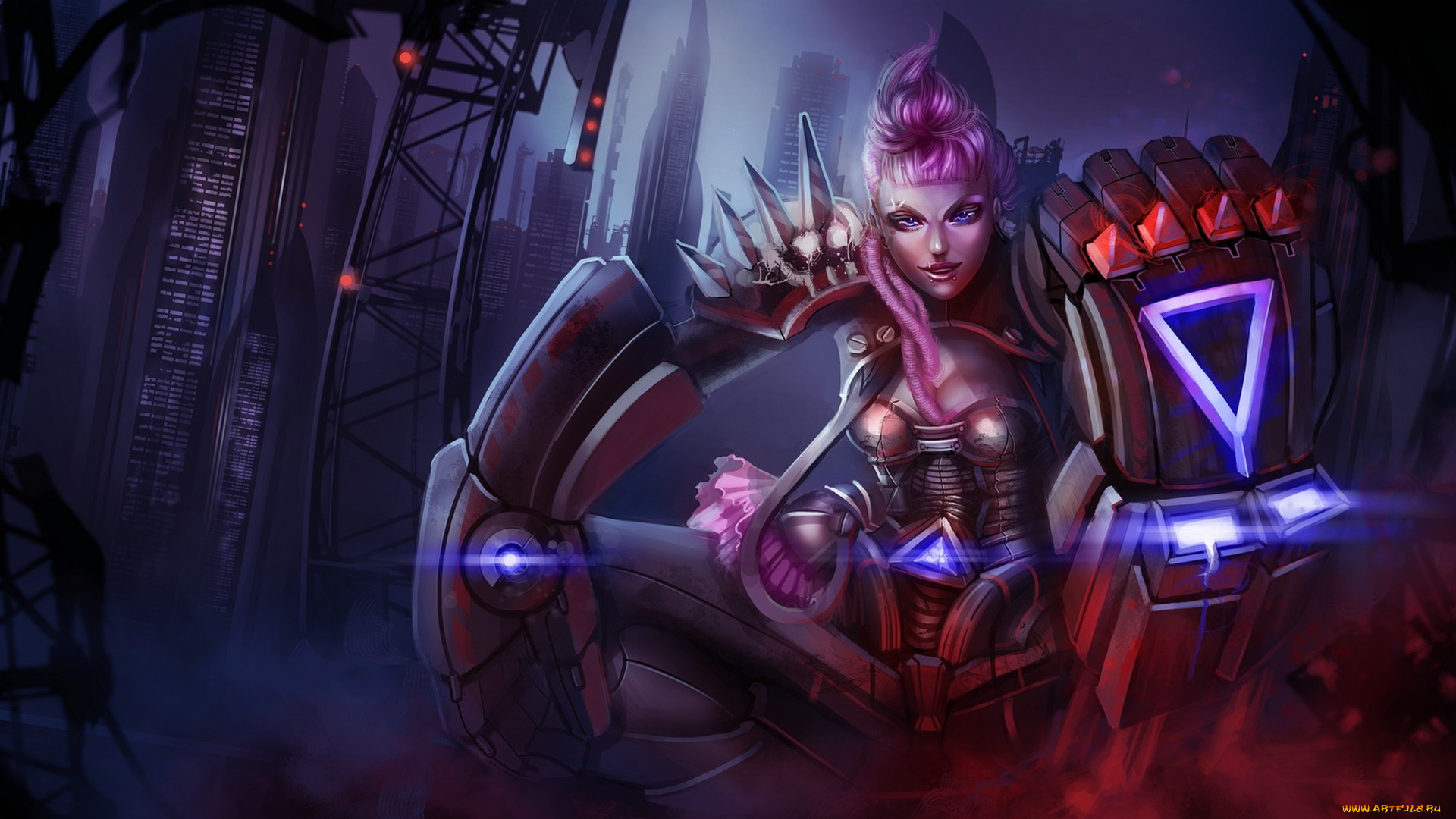 league, of, legends, видео, игры, девушка, воин, киборг, робот