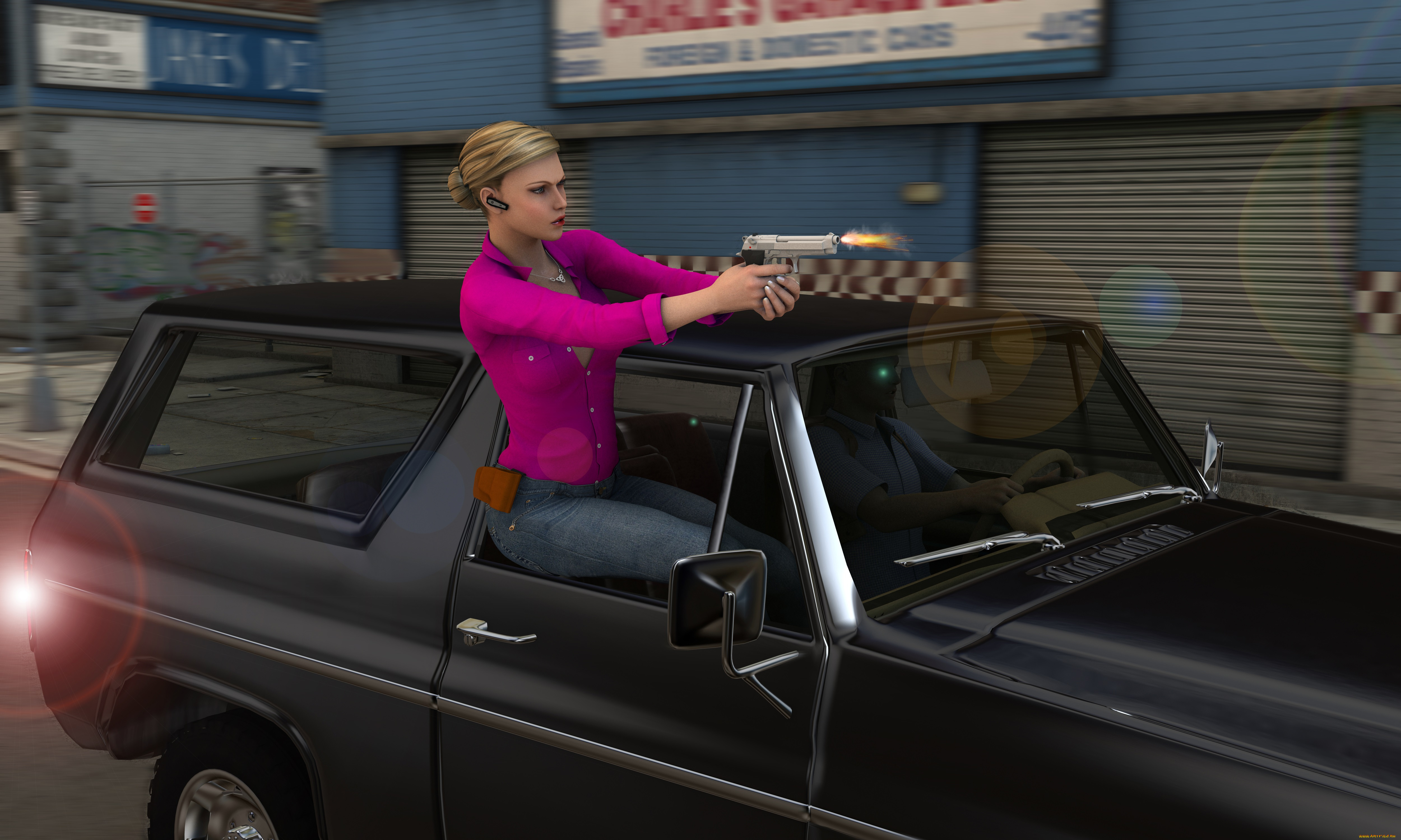 of, terror, red, 3д, графика, fantasy, , фантазия, девушка, автомобиль