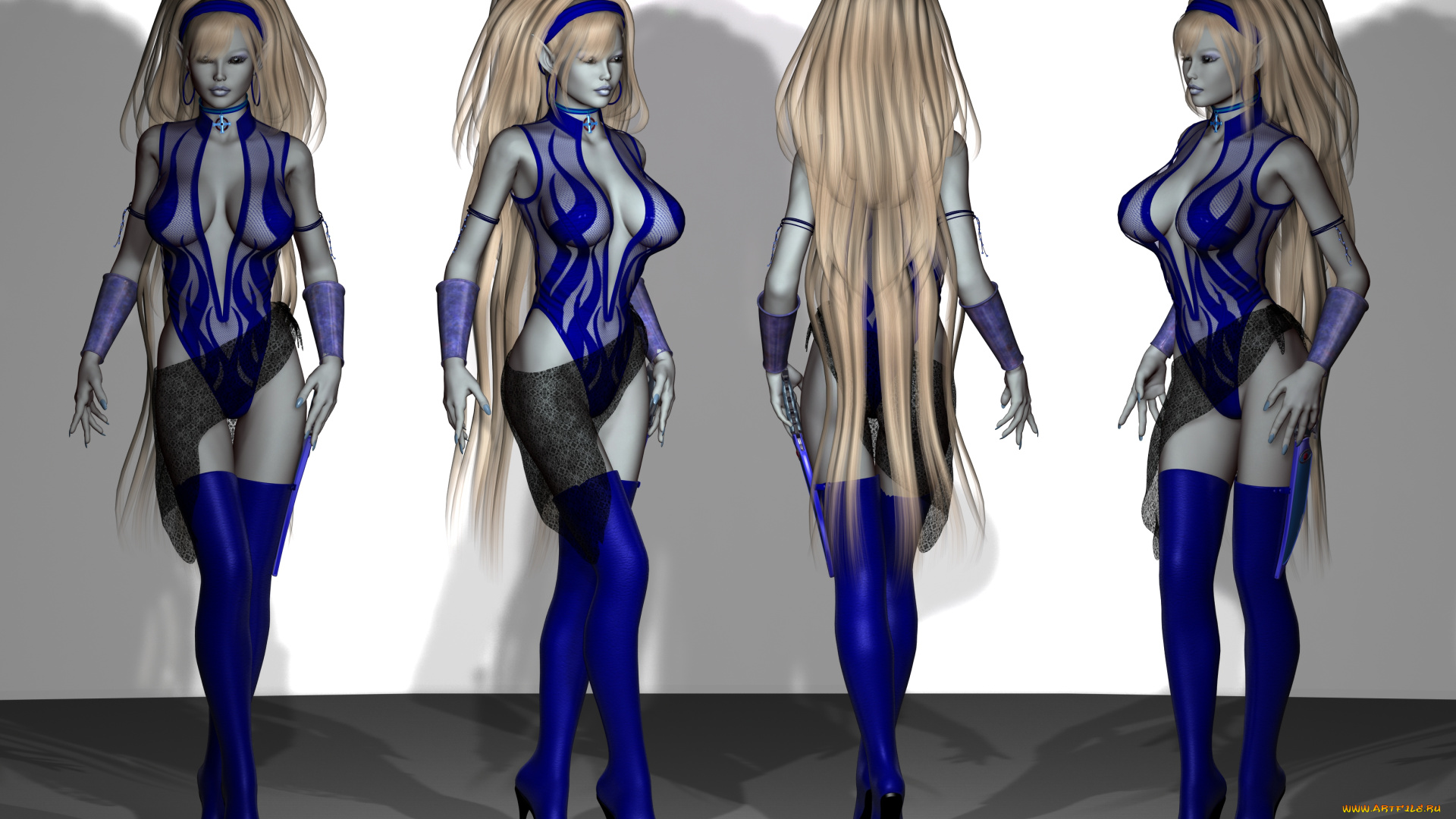 3д, графика, эльфы, , elves, девушки, взгляд, фон